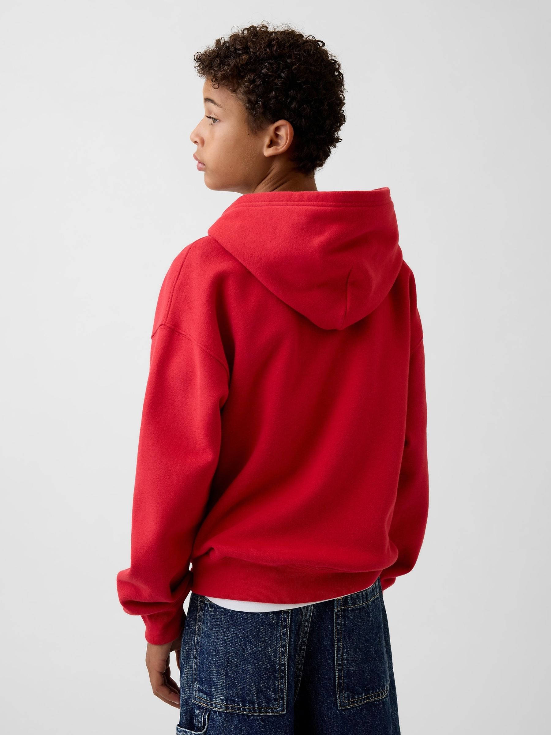 Red Check Vintage Soft Relaxed Logo Hoodie - Image 2 of 3
