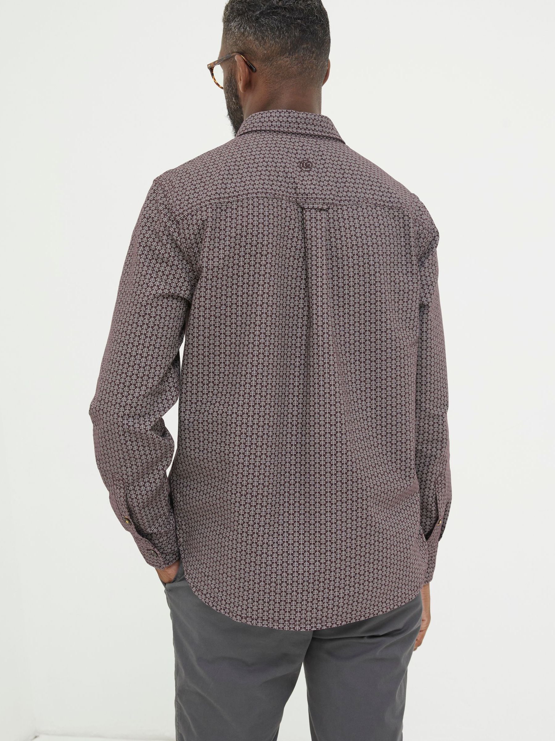Purple Leaf Print Shirt - Image 2 of 5