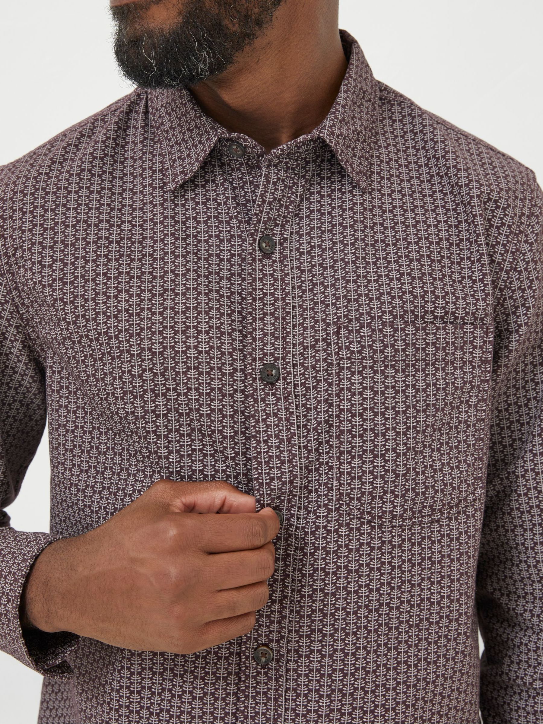 Purple Leaf Print Shirt - Image 3 of 5