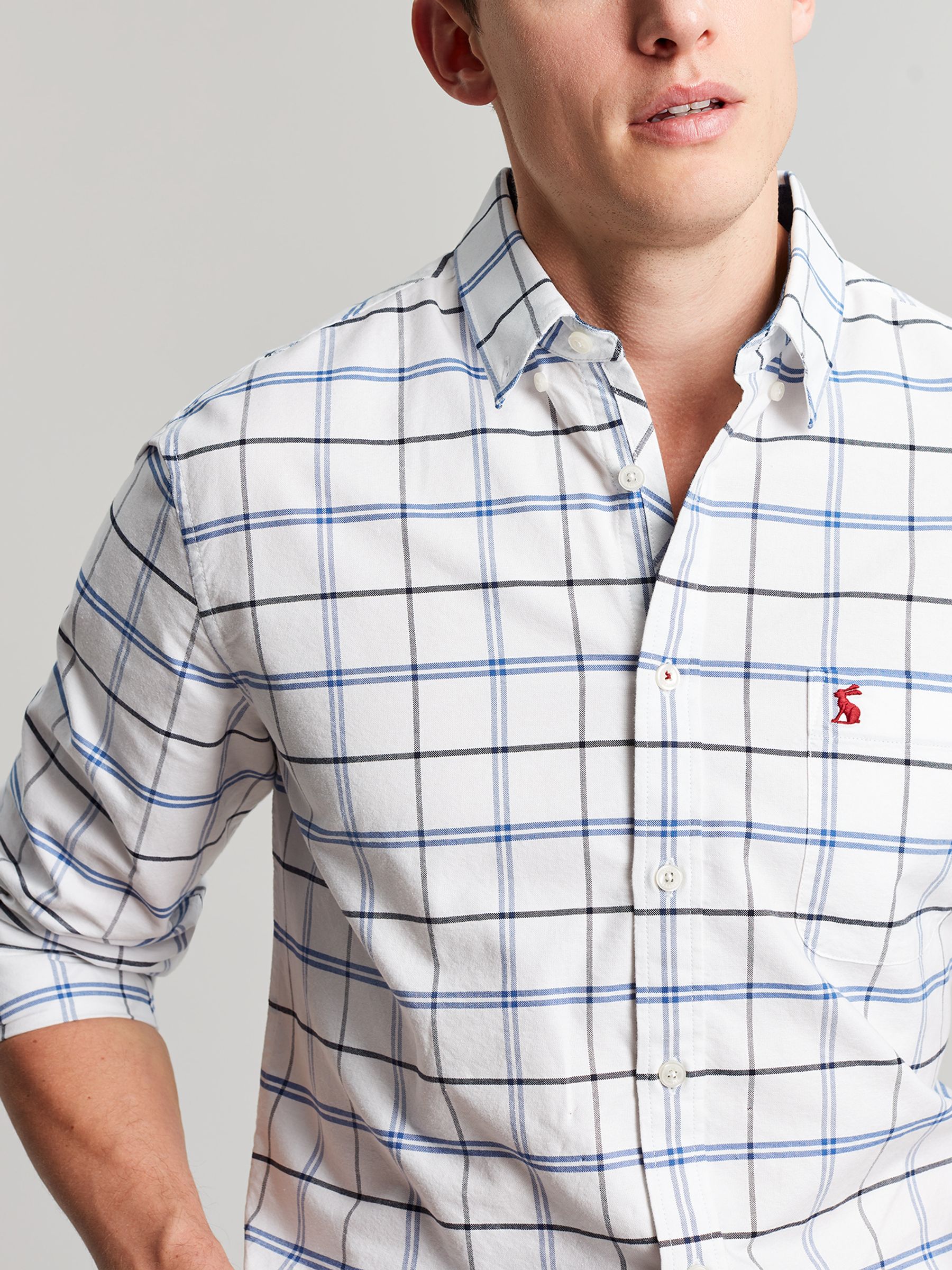 Welford White/Blue Cotton Check Shirt - Image 15 of 17