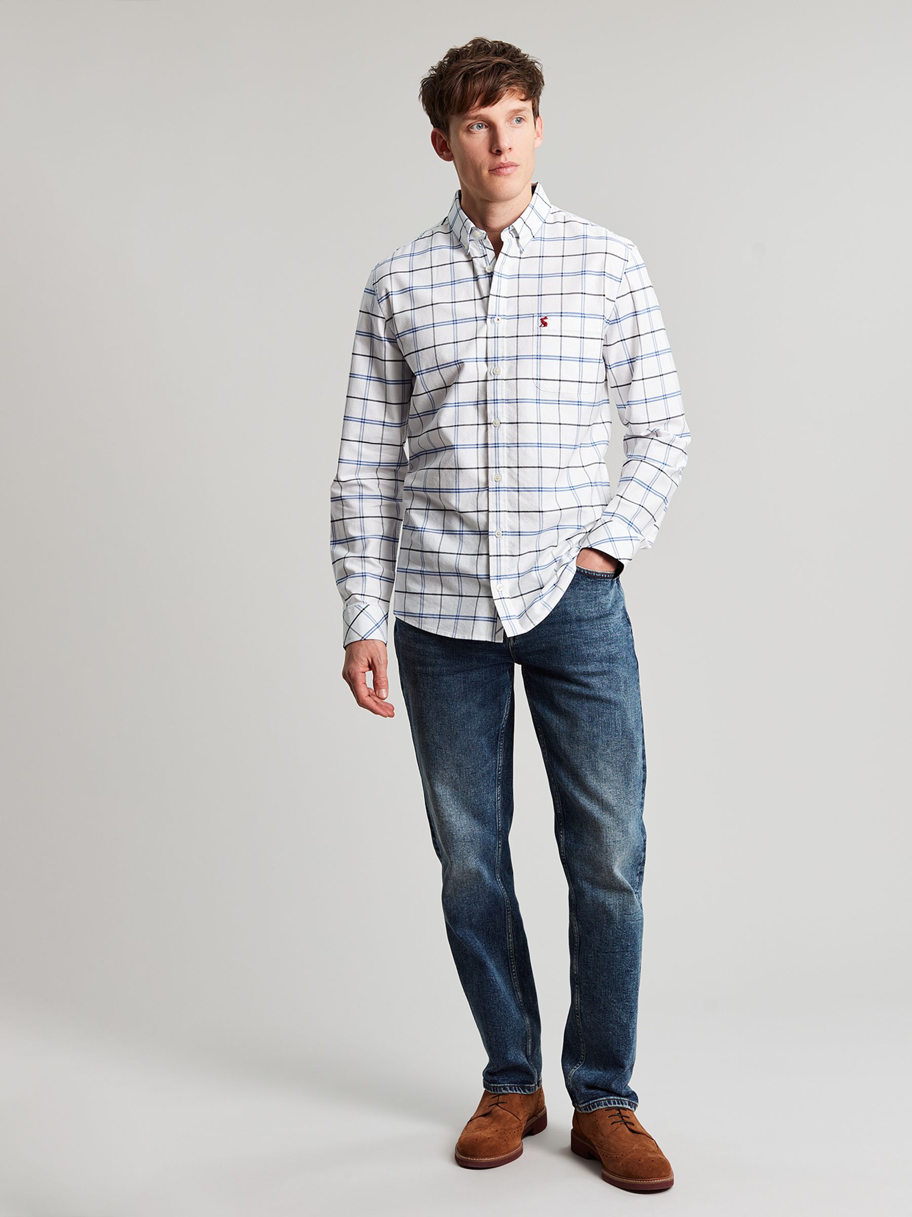 Welford White/Blue Cotton Check Shirt - Image 3 of 17