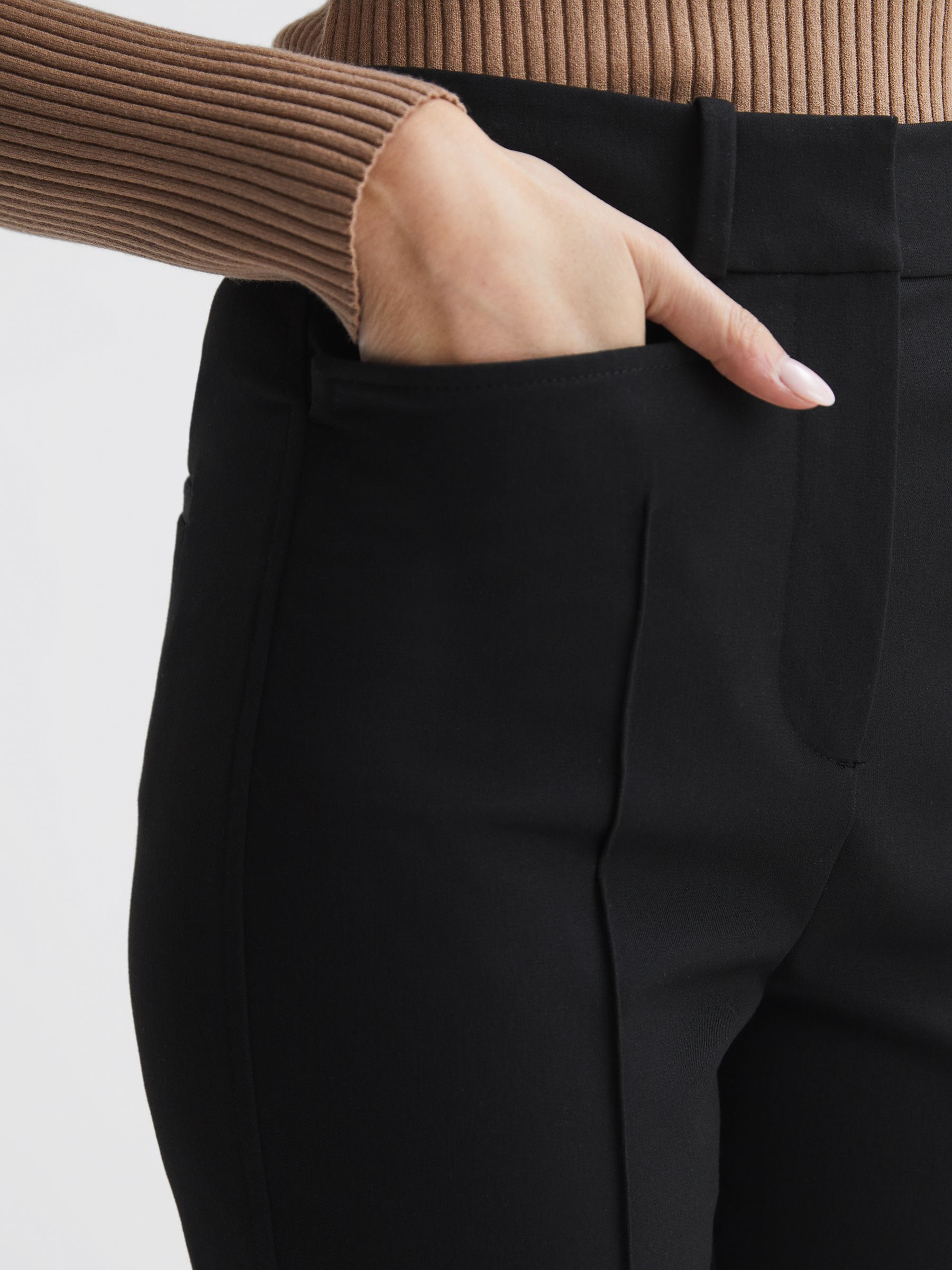 Dylan Black Flared High Rise Trousers - Image 4 of 5