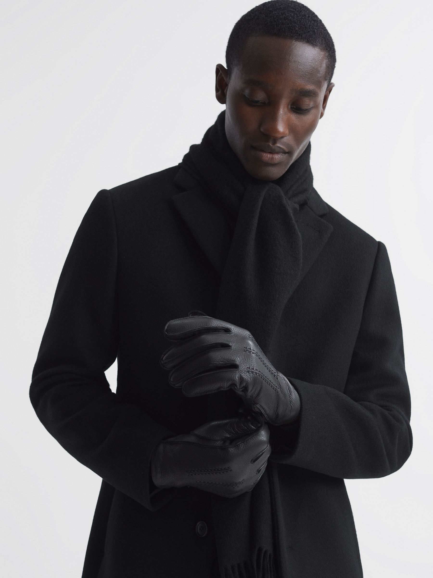 Leather Gloves in Black - Image 2 of 4