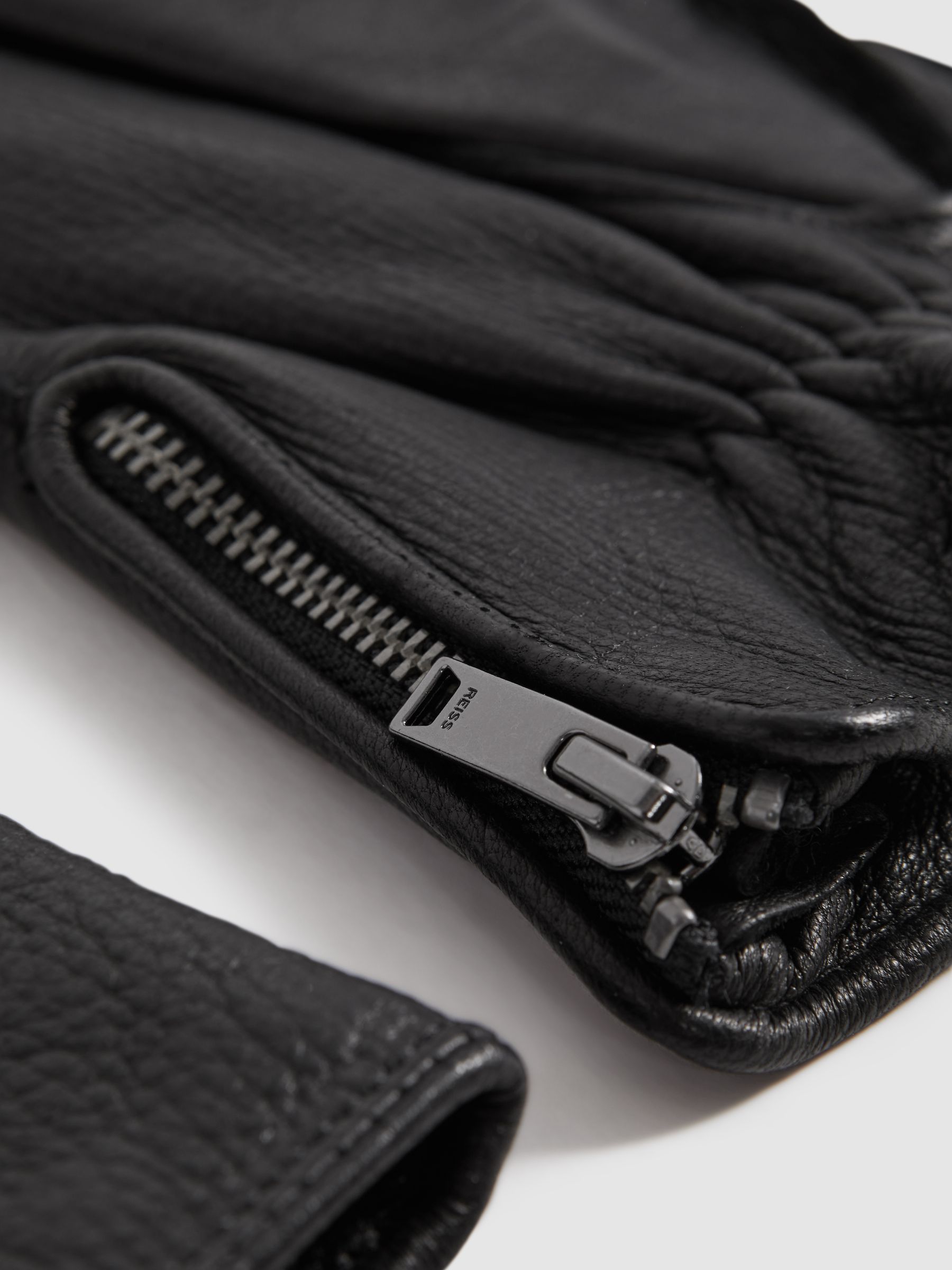 Leather Gloves in Black - Image 3 of 4