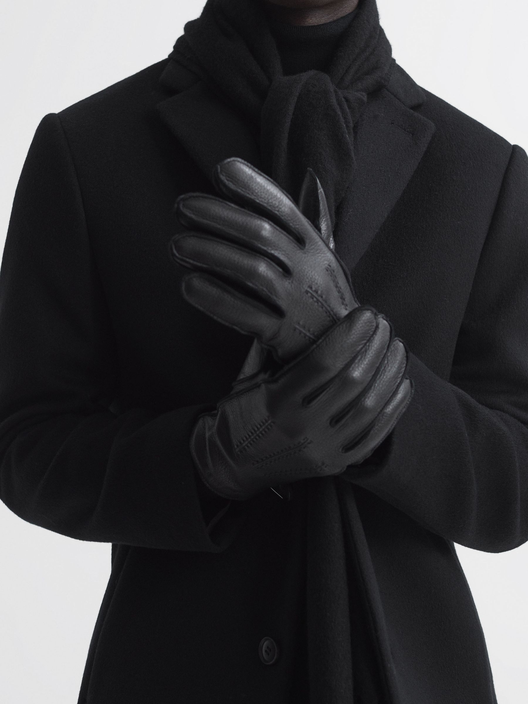 Leather Gloves in Black - Image 4 of 4