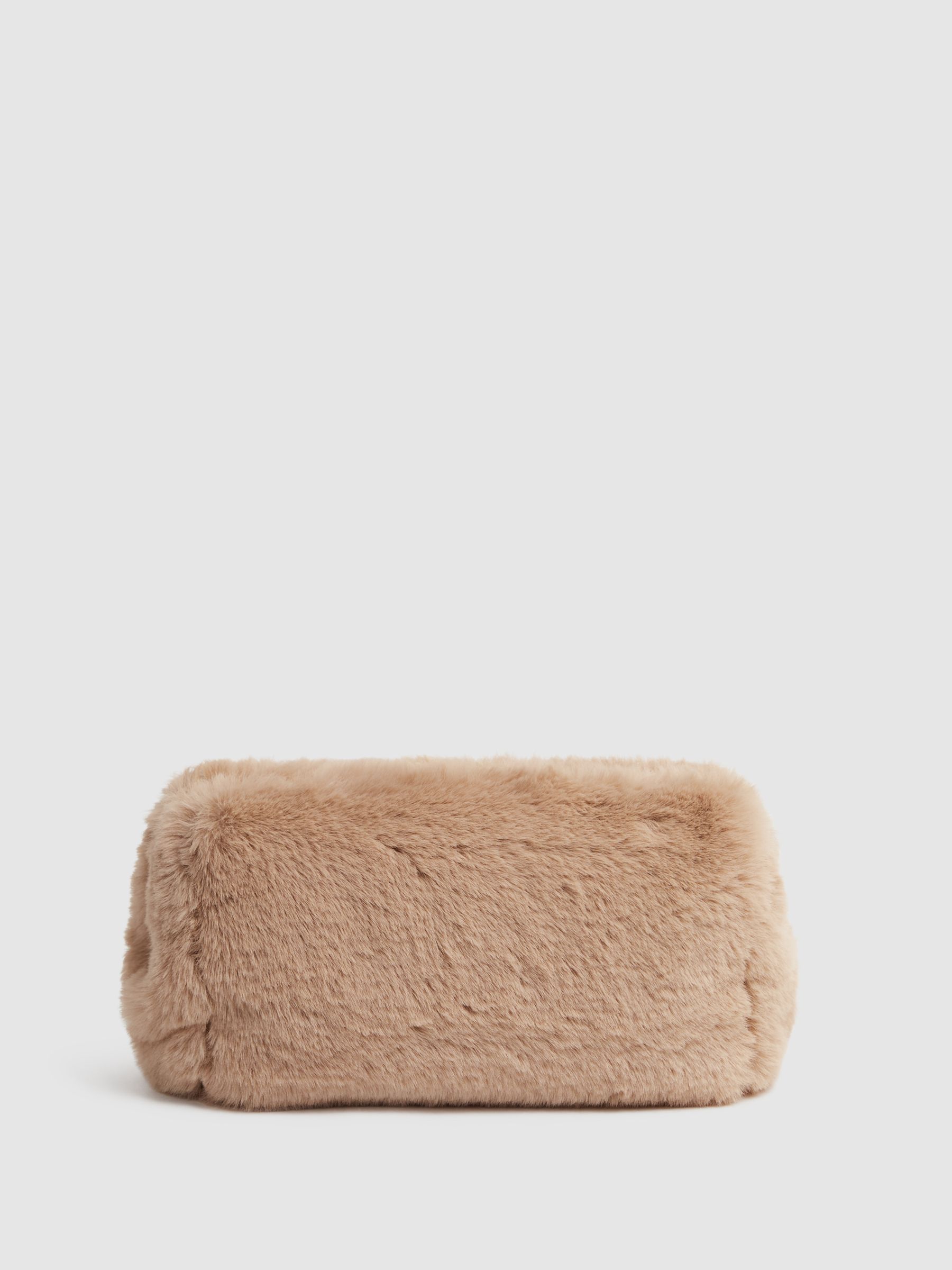 Faux Fur Clutch Bag in Natural - Image 4 of 5
