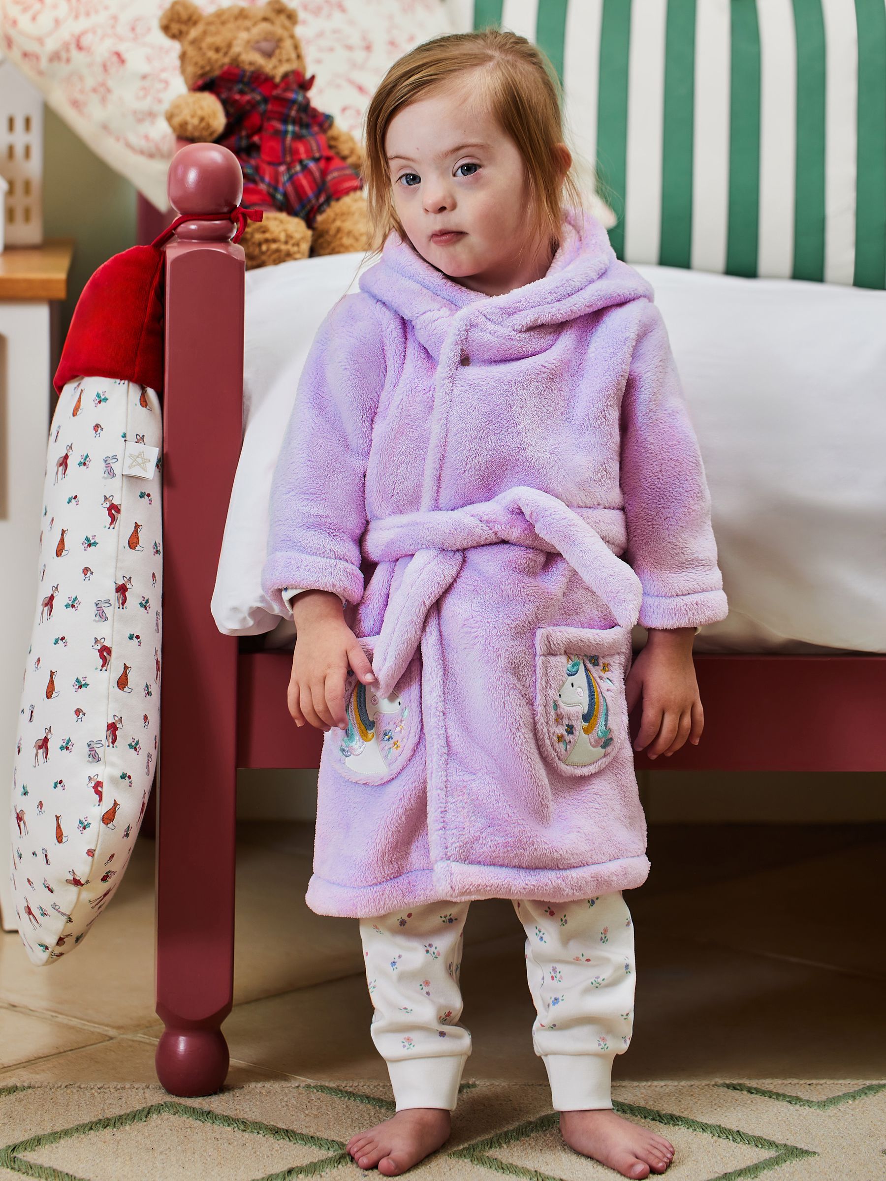 Baby Childrens Pink Dressing Gown ORGANIC COTTON CHILDREN'S ROBE PINK 1-3