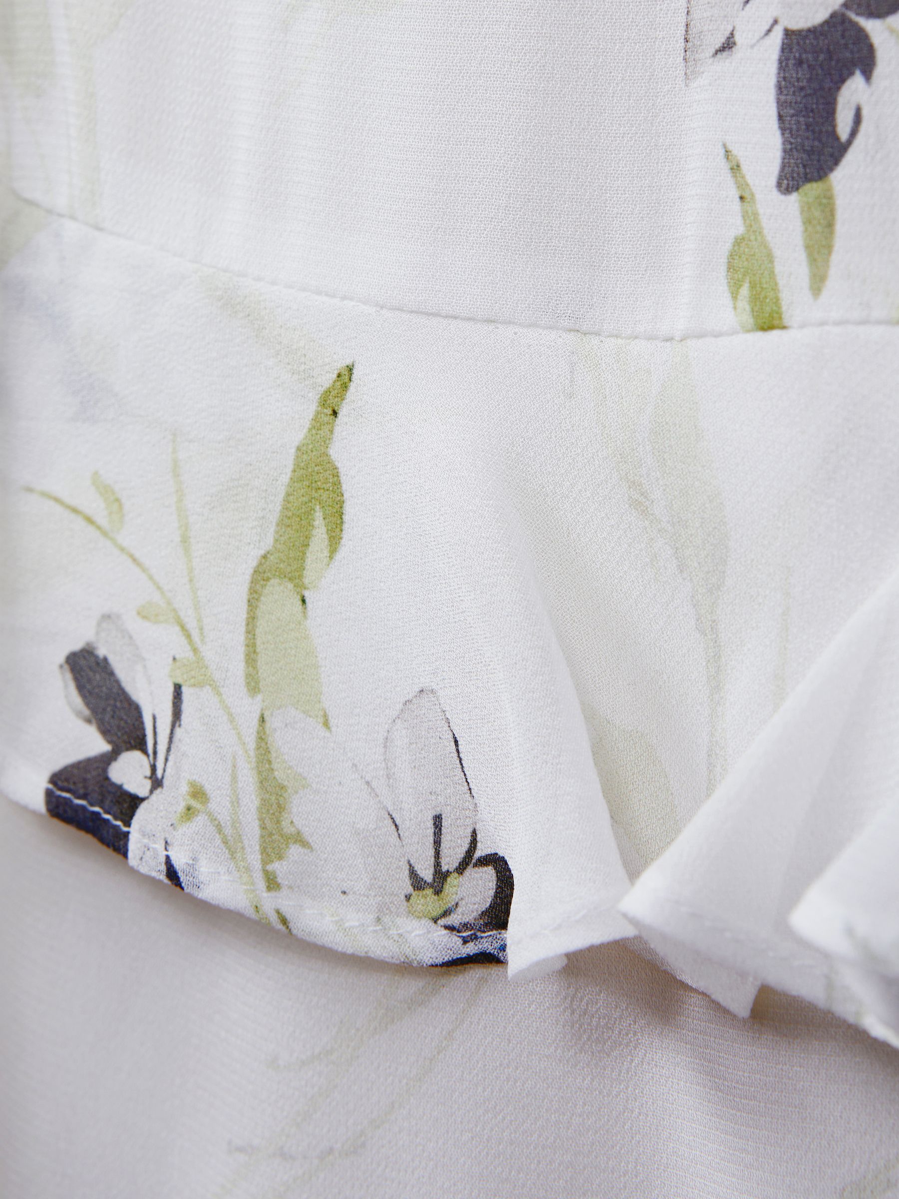 Florere Floral Tiered Mini Dress in Ivory - Image 5 of 5