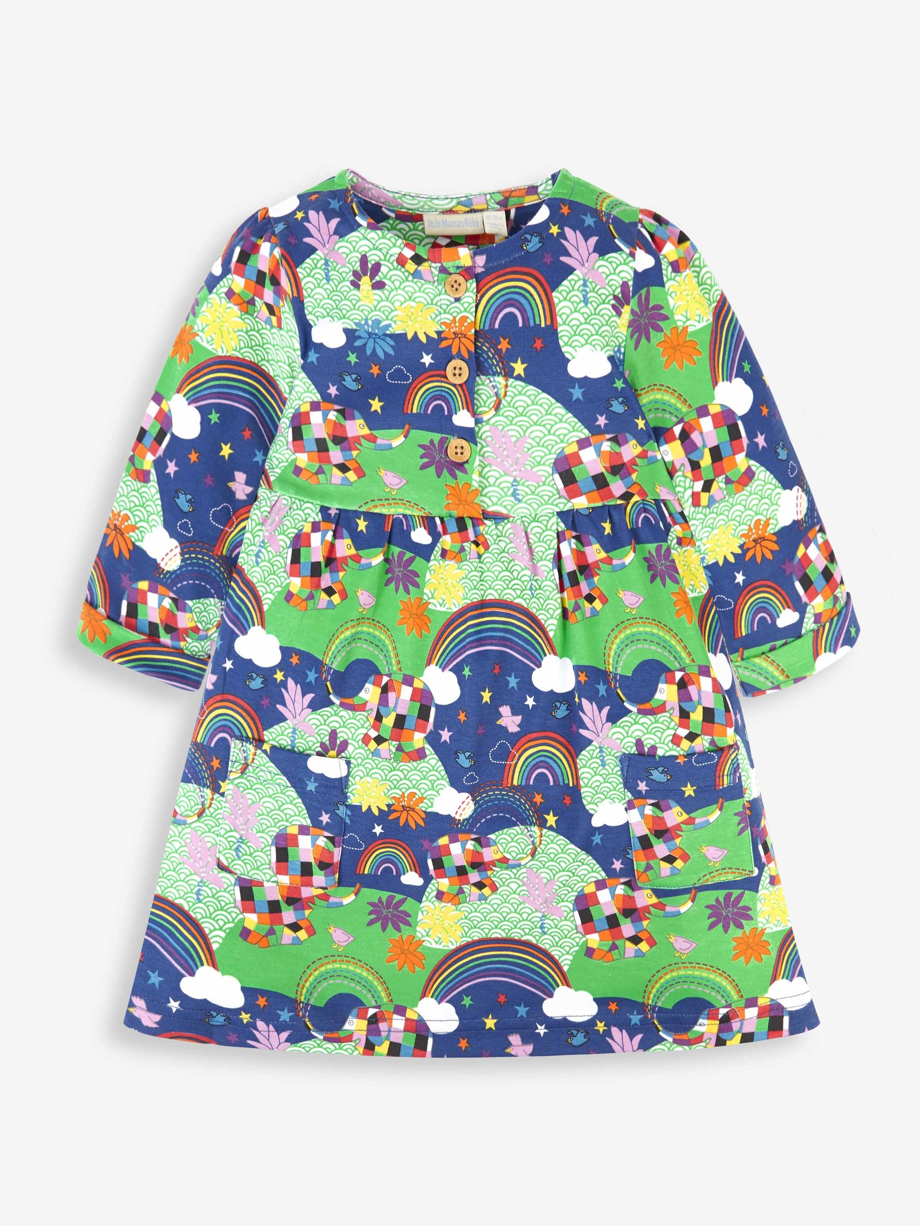 Navy Girls' Elmer Print Button Front Dress - Image 4 of 6