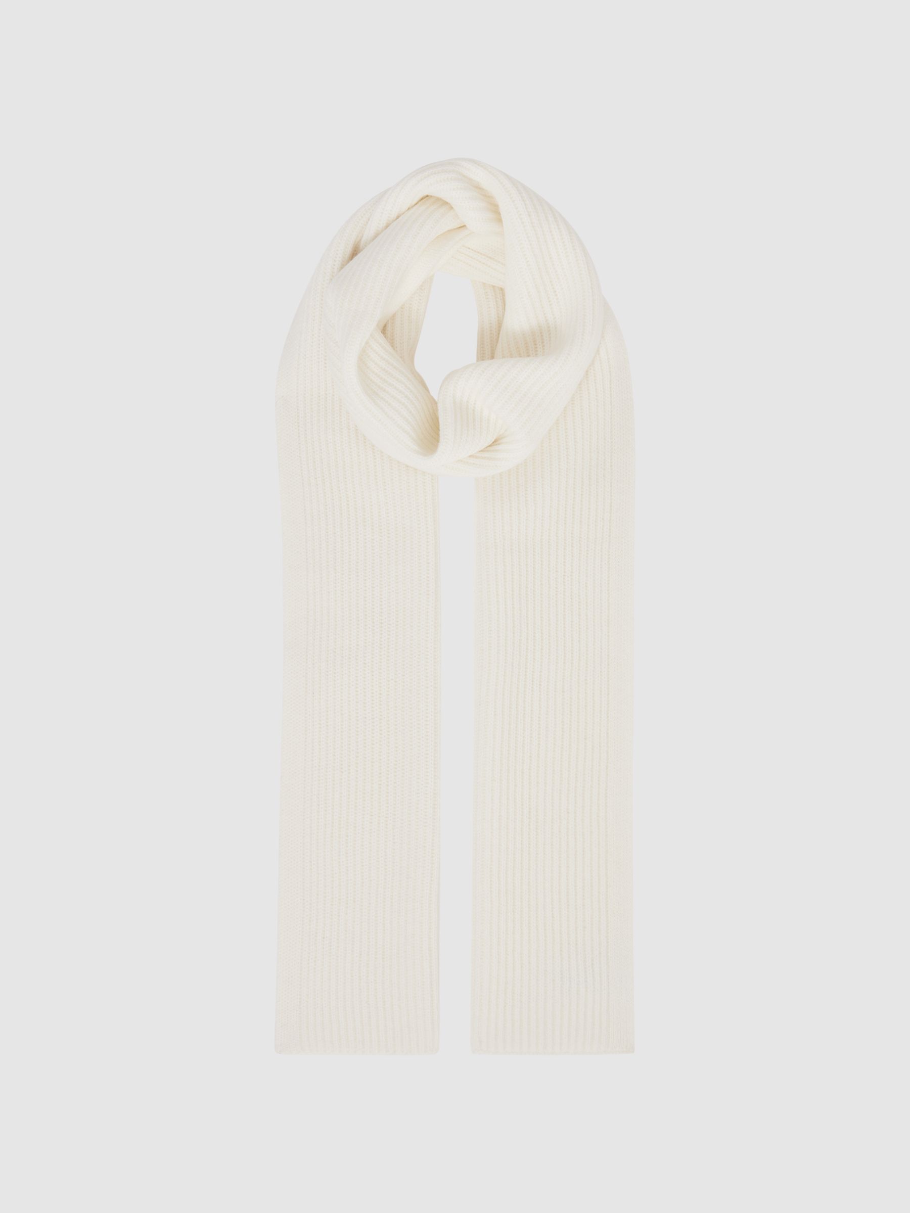 Ribbed Merino Scarf in Ecru - Image 3 of 4