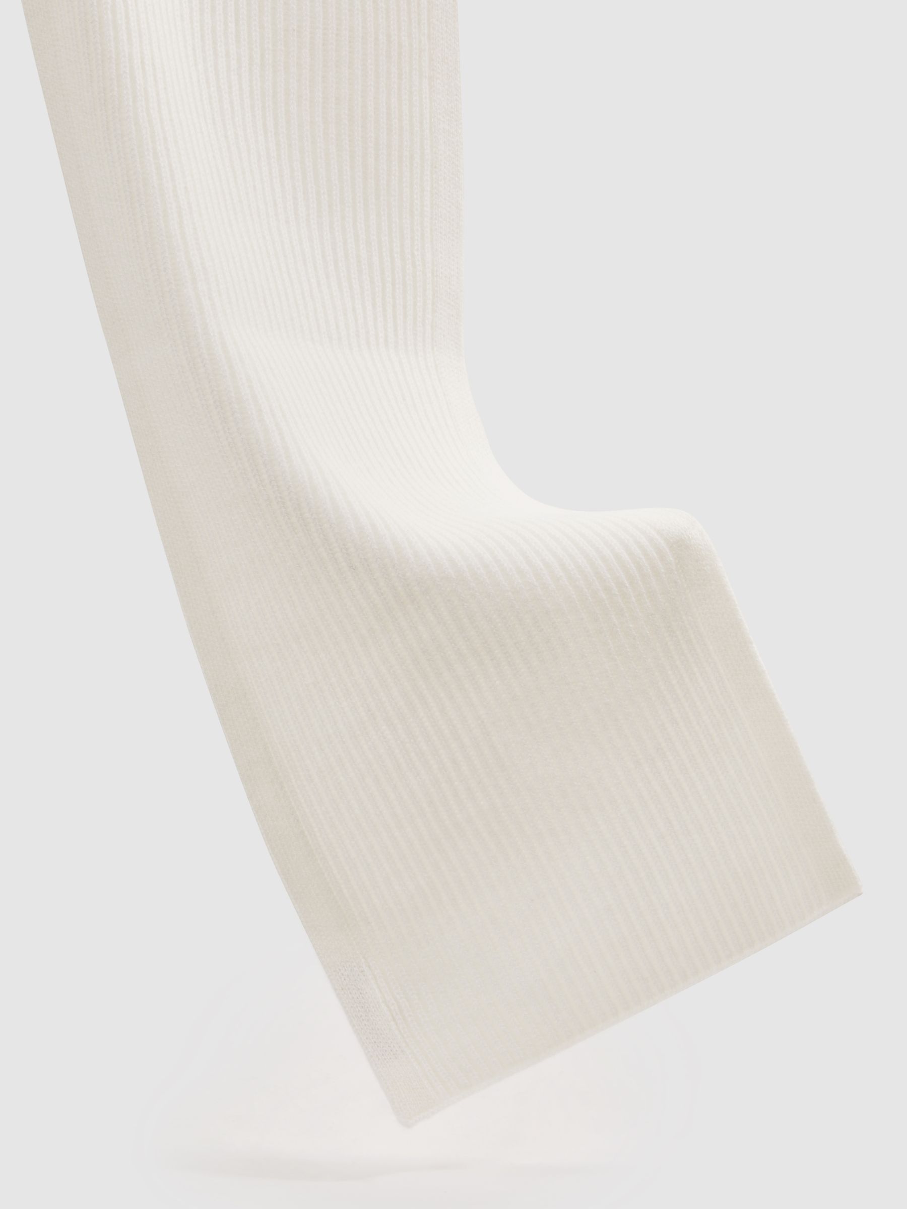 Ribbed Merino Scarf in Ecru - Image 4 of 4