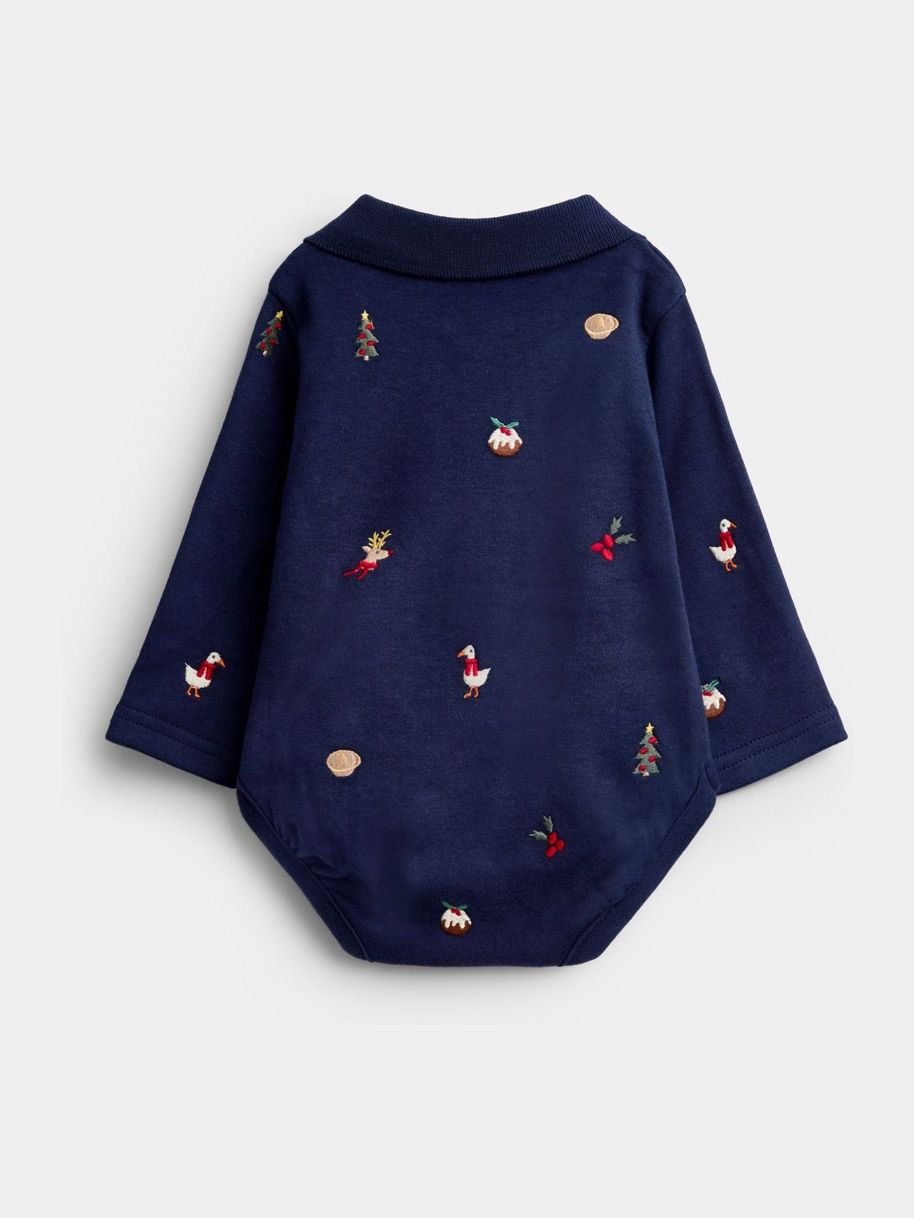 Navy Blue Christmas Embroidered Body - Image 2 of 4 Navy Blue Christmas Embroidered Body - Image 2 of 4
