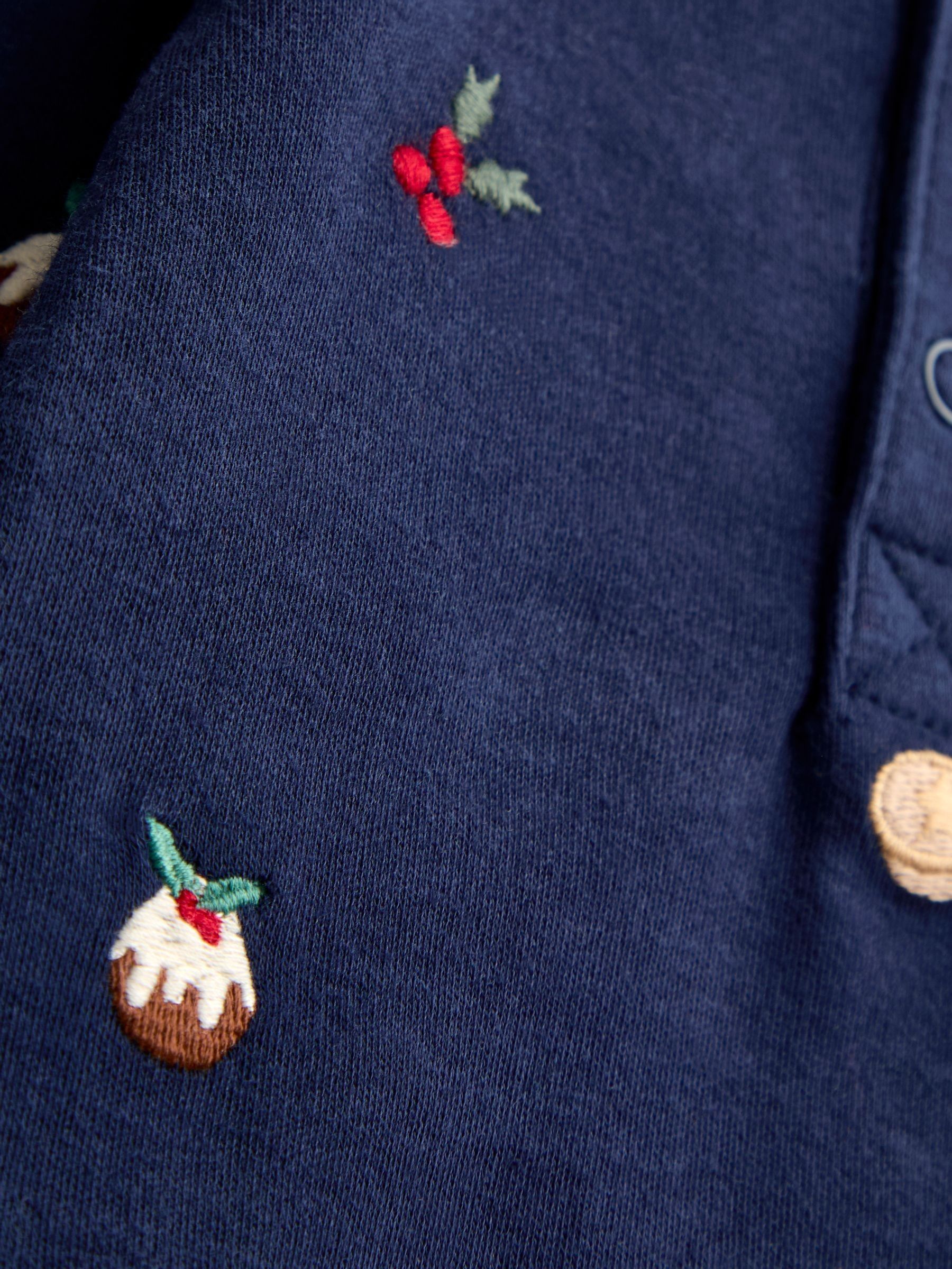 Navy Blue Christmas Embroidered Body - Image 4 of 4 Navy Blue Christmas Embroidered Body - Image 4 of 4