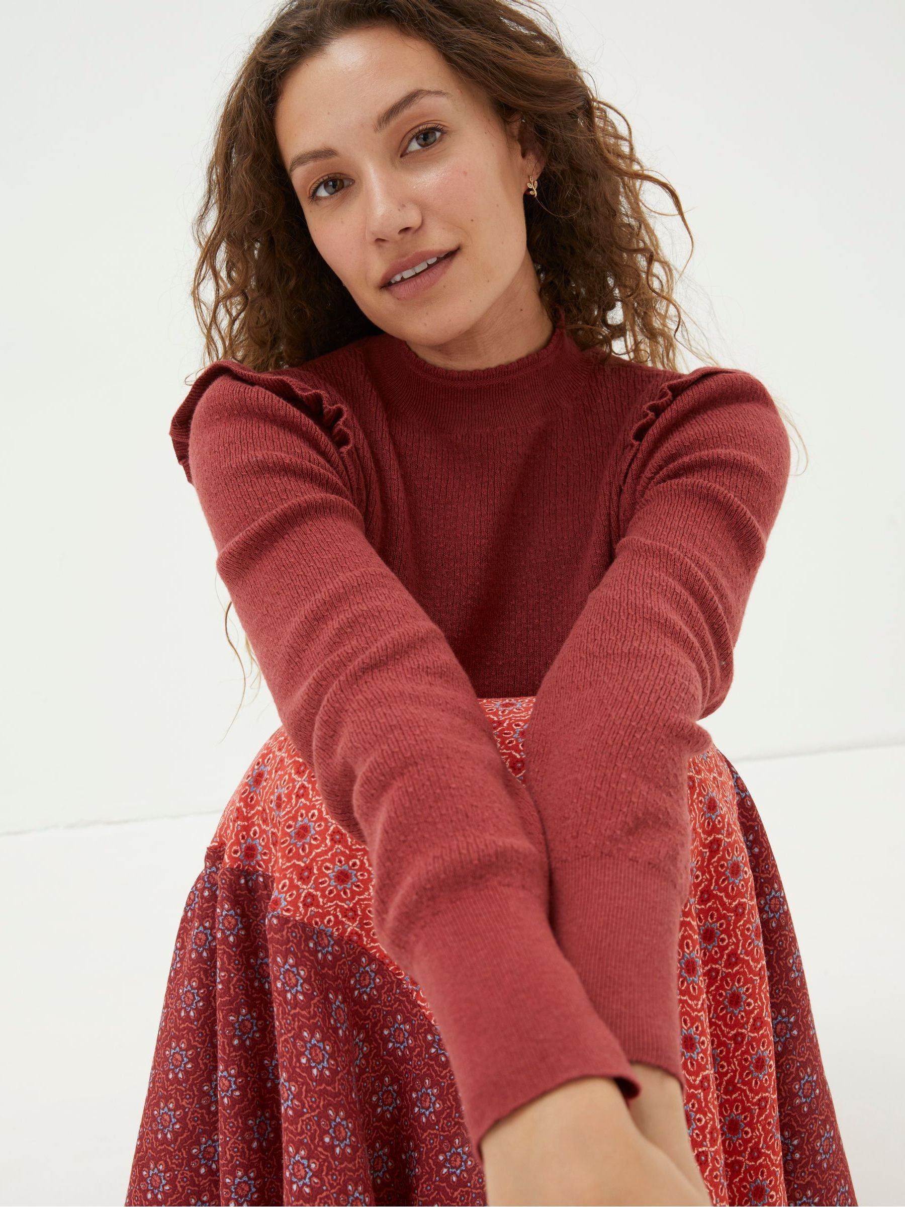 Red Fiona Frill Jumper - Image 4 of 6