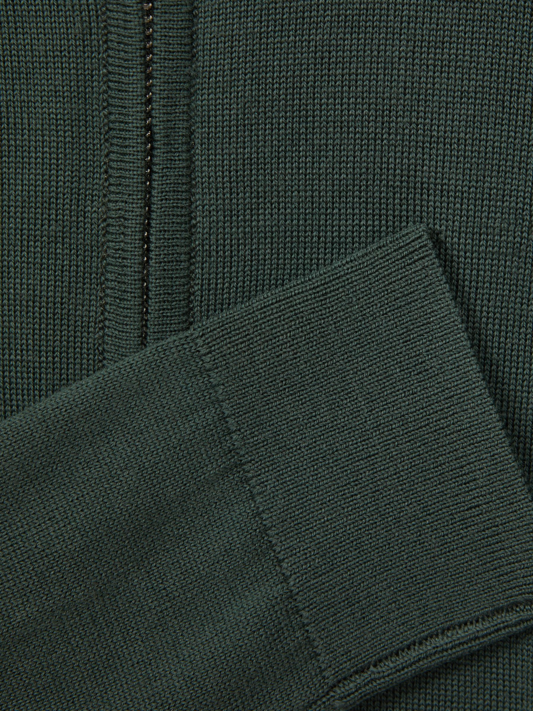 Junior Slim Fit Merino Wool Polo Shirt in Ivy Green - Image 6 of 6
