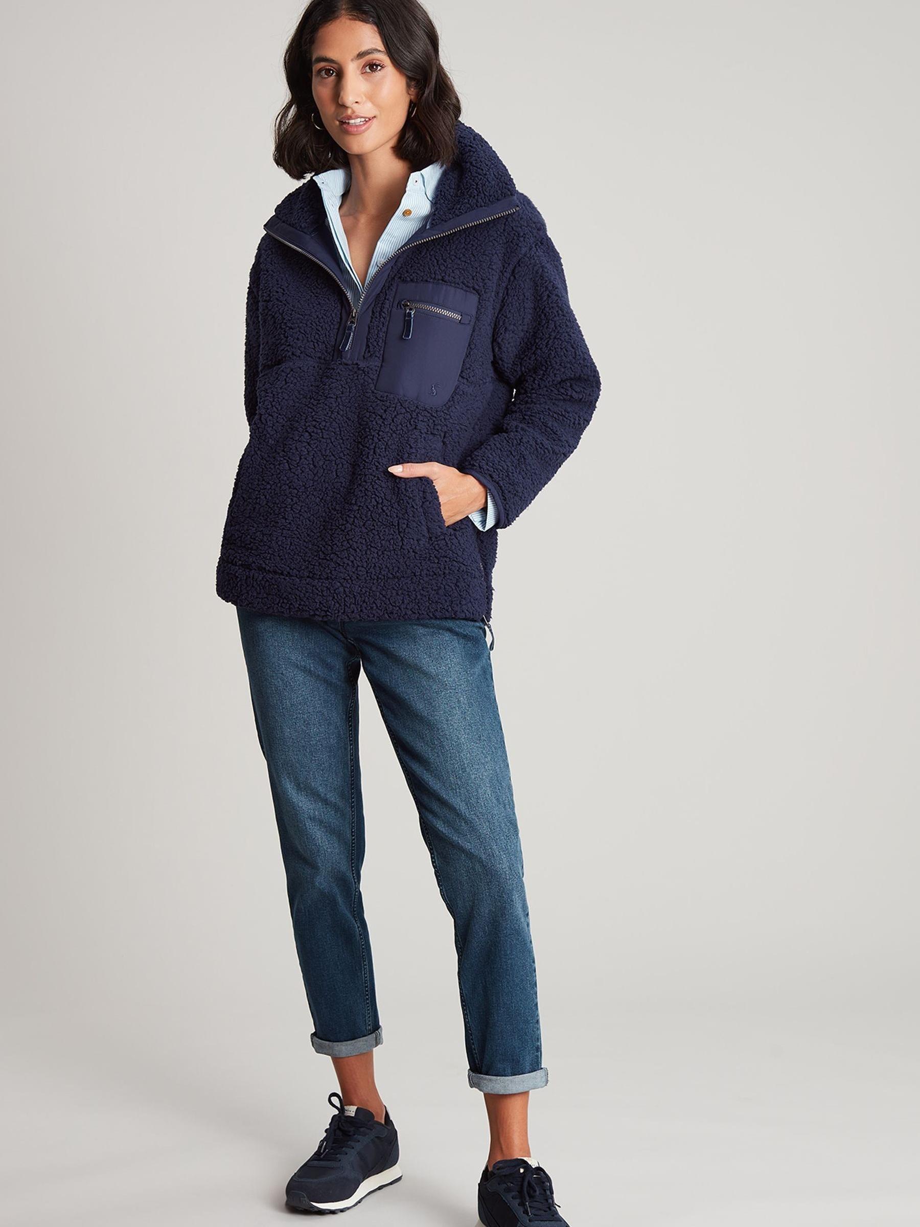 Tilly Navy Blue Zip Front Fleece With Hem Detail - Image 3 of 7