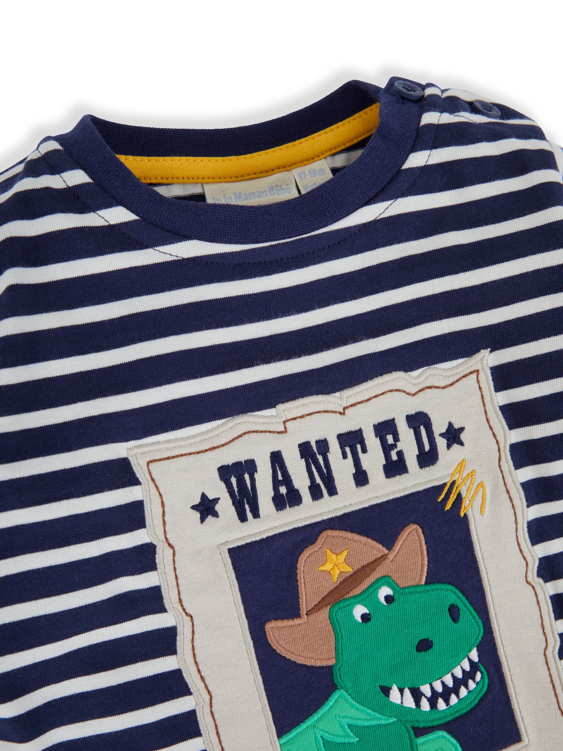 Navy Ecru Stripe Trouble Maker Appliqué Top - Image 2 of 3