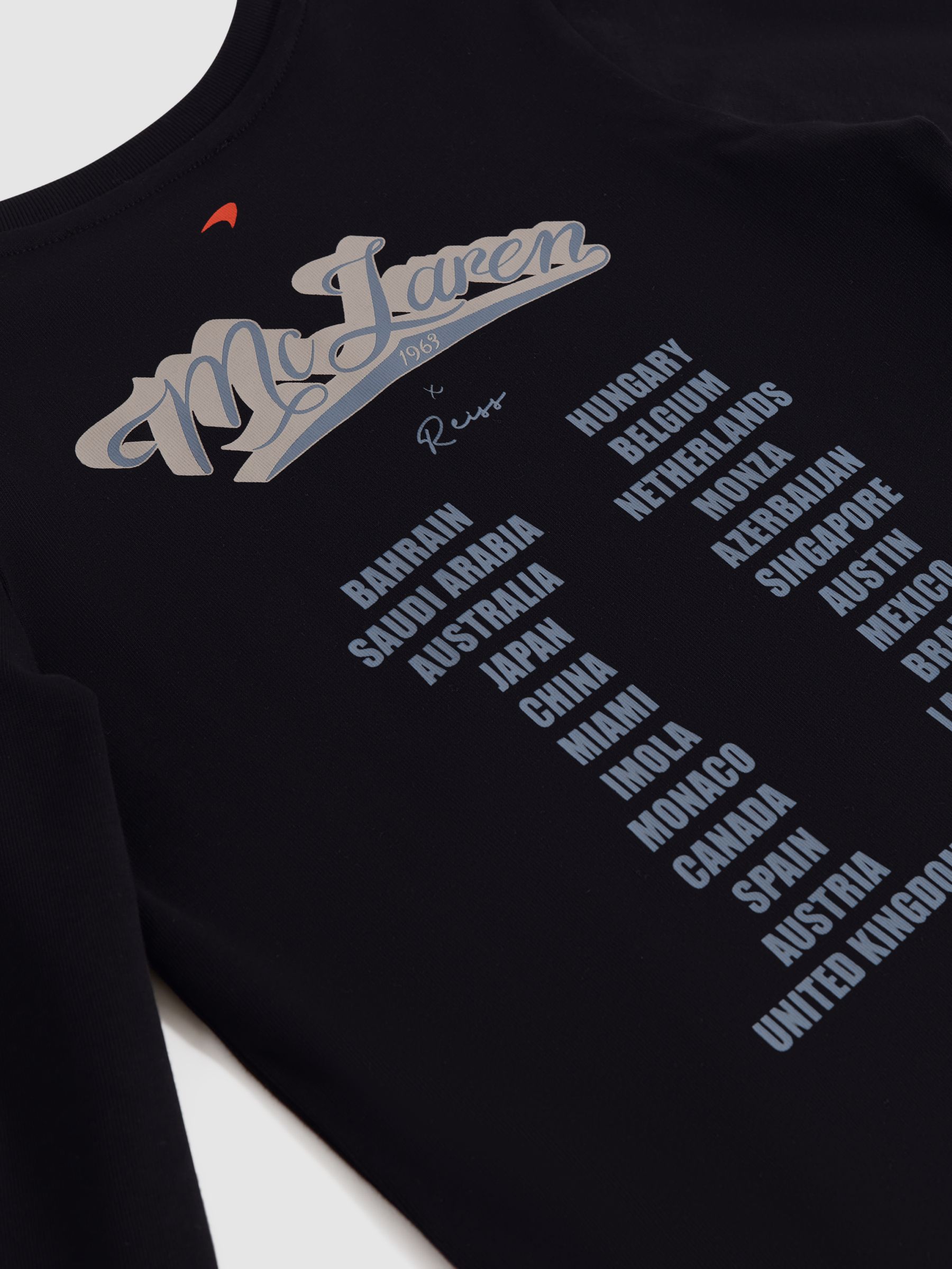 3-9 yrs McLaren F1 Crew Neck Tour T-Shirt in Black - Image 11 of 12