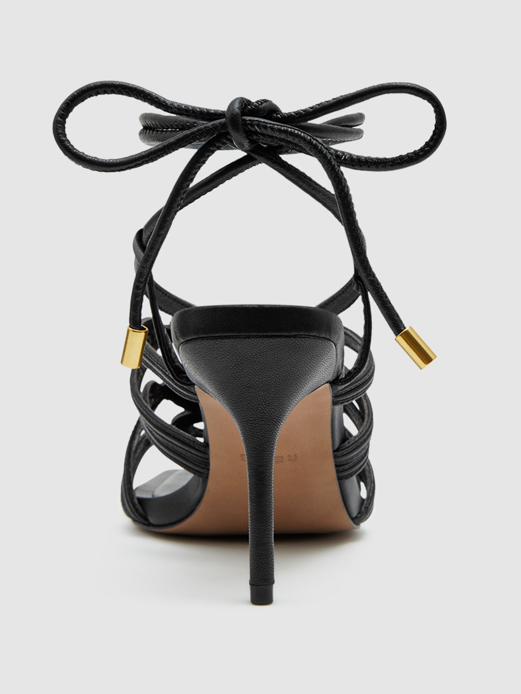 Strappy Open Toe Heeled Sandals in Black - Image 5 of 5