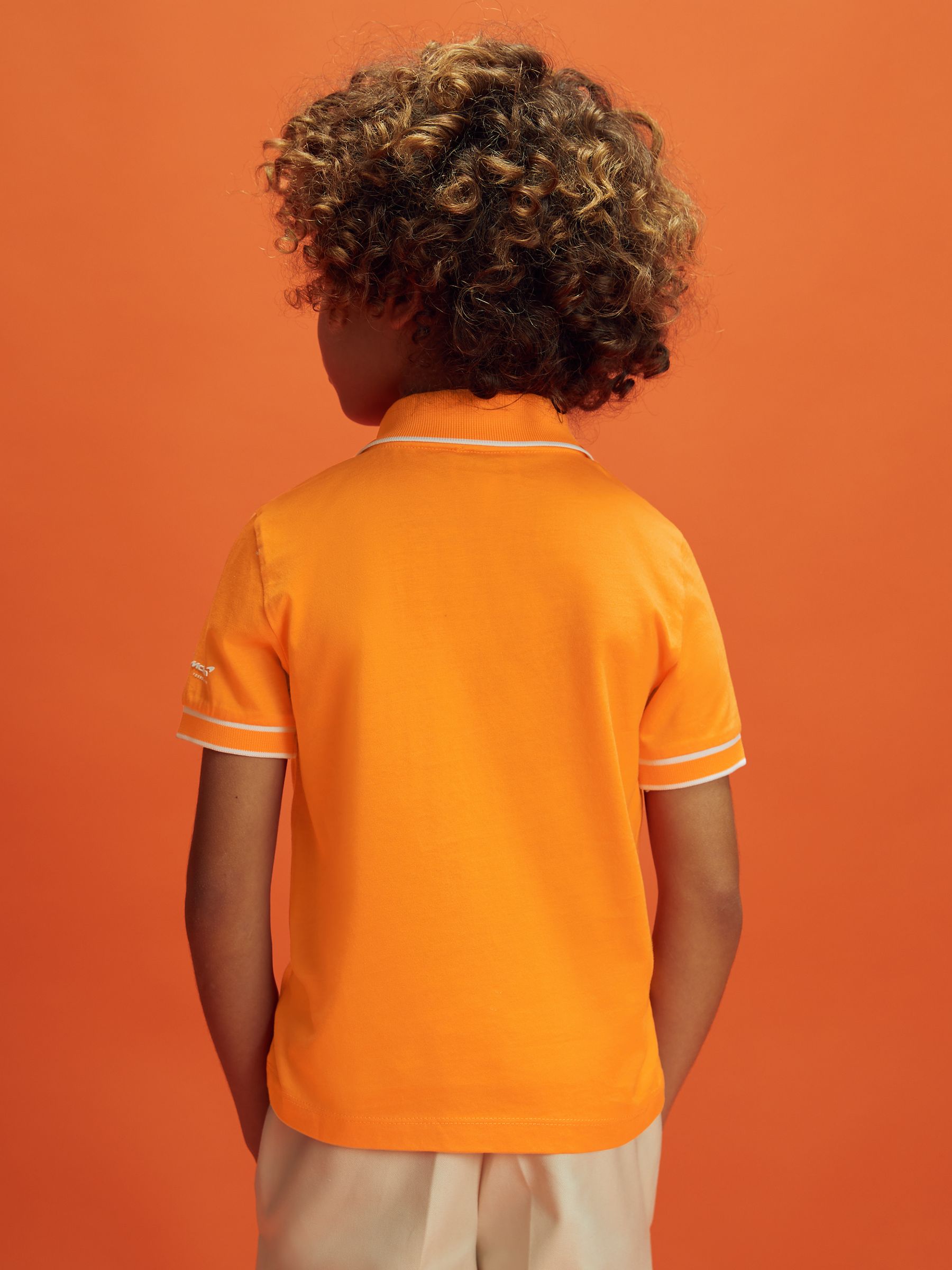 9-13 yrs McLaren F1 Mercerised Cotton Polo Shirt in Papaya - Image 5 of 11