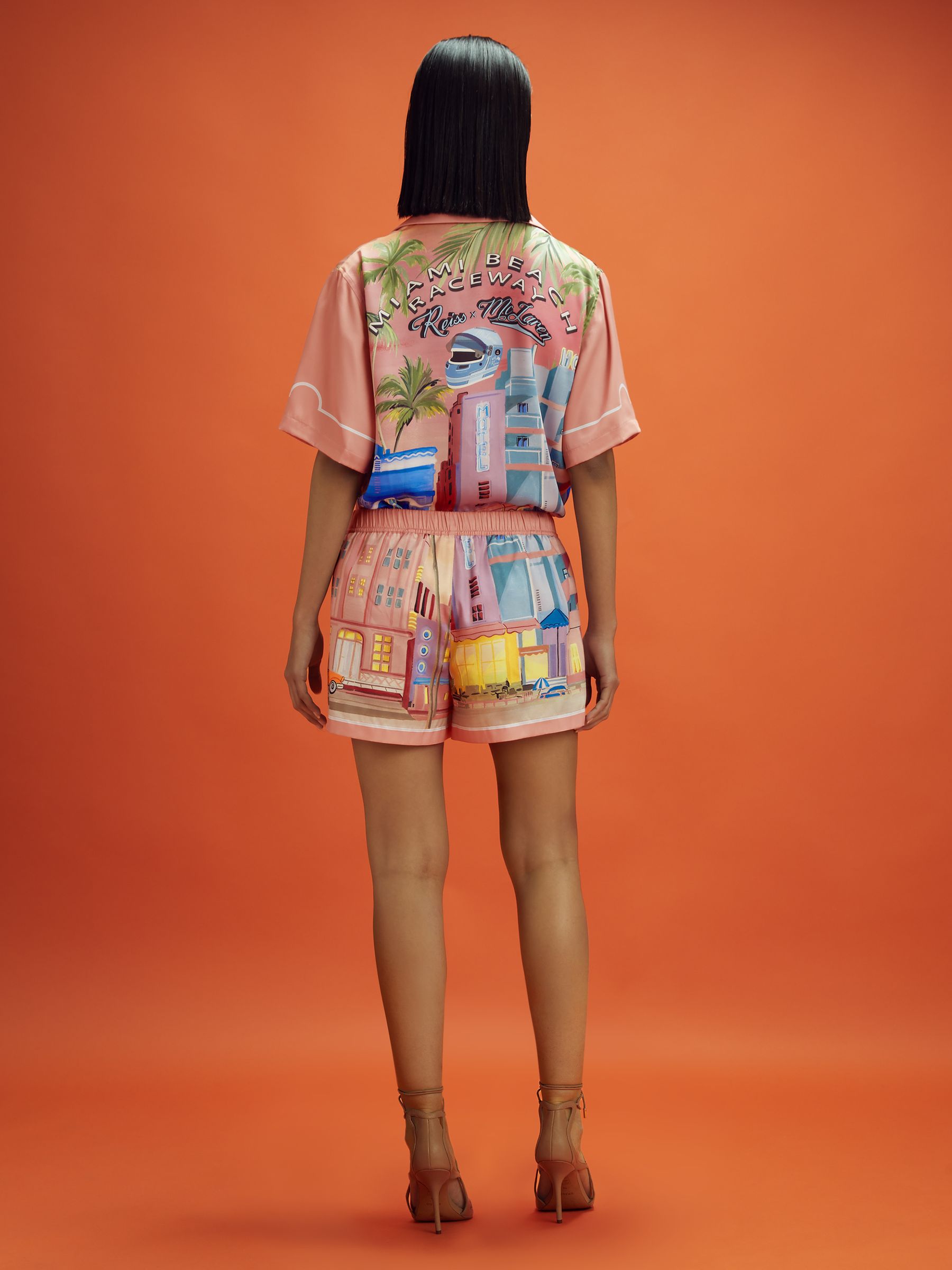 McLaren F1 Miami Drawstring Shorts in Pink Multi - Image 5 of 7