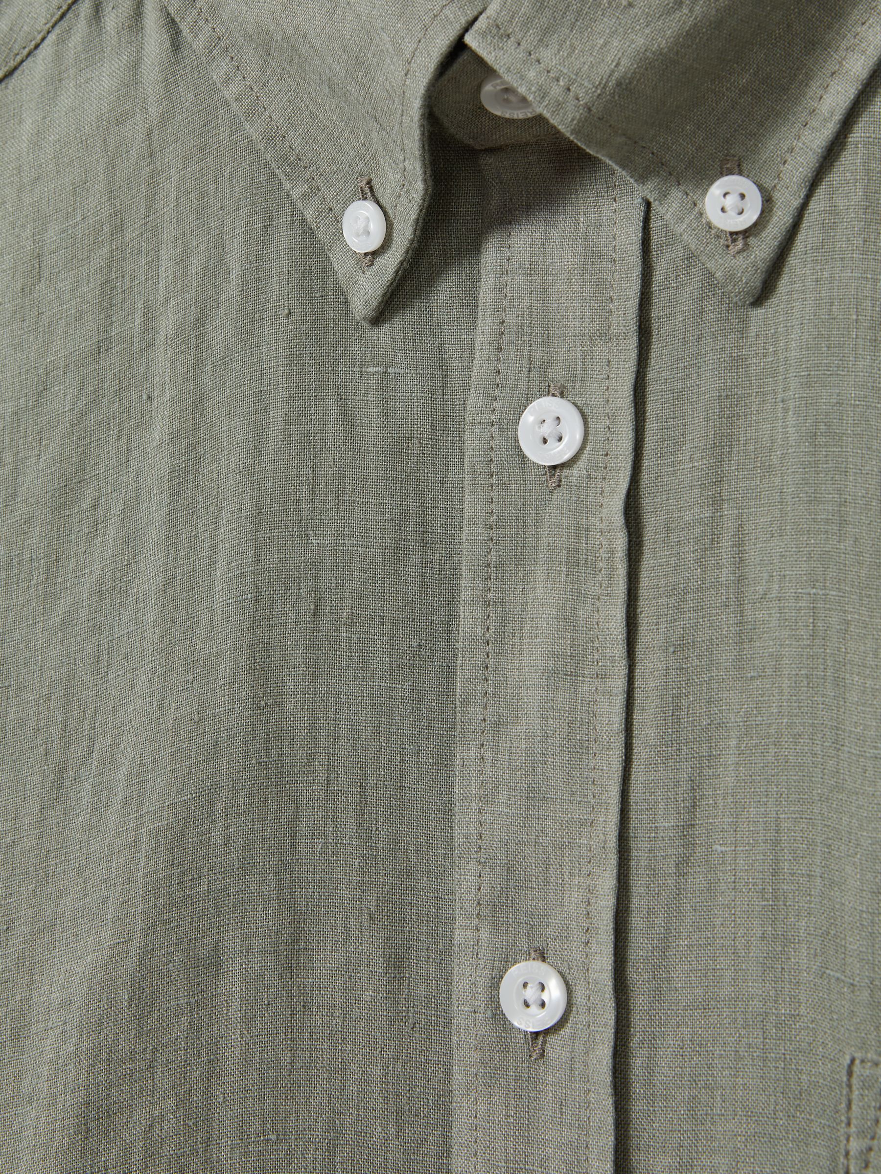 Linen Button-Down Collar Shirt in Pistachio - Image 6 of 6