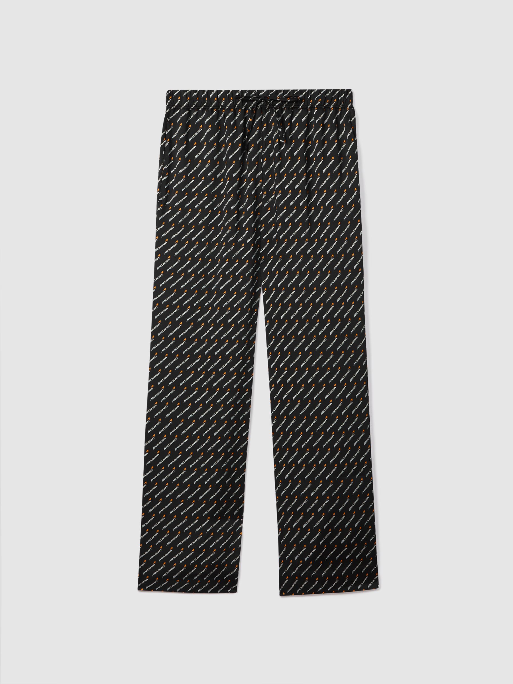 McLaren F1 Silverstone Wide Leg Drawstring Trousers in Black Multi - Image 2 of 6