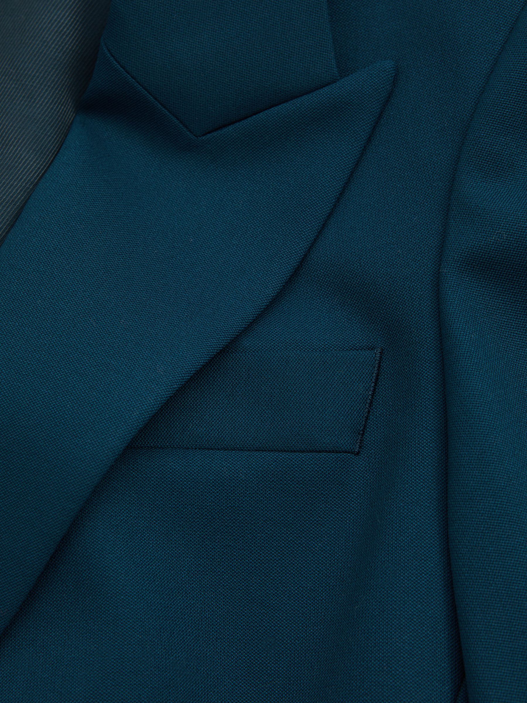 Petite Wool Blend Single Breasted Suit Blazer in Teal - Image 5 of 6