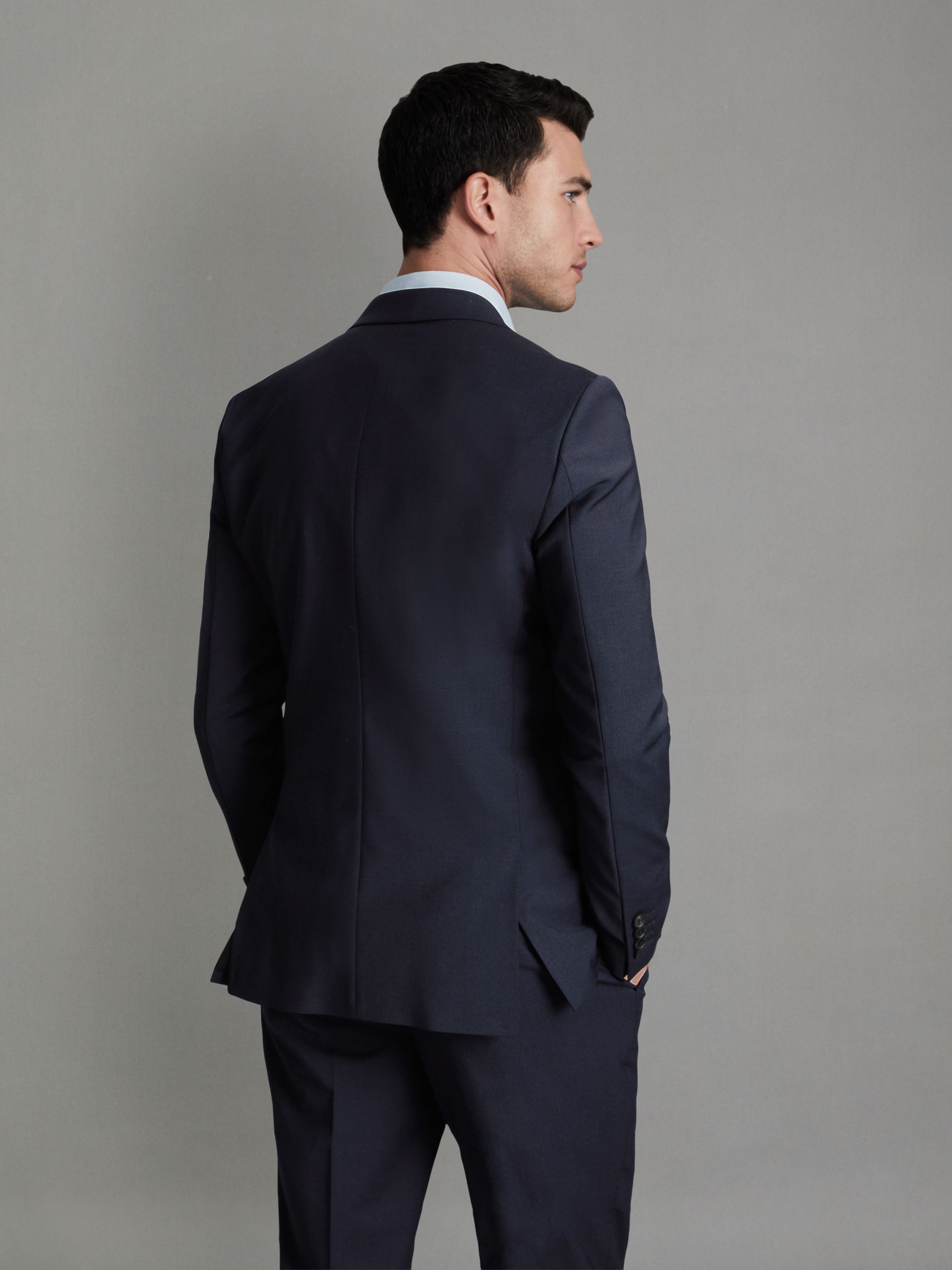 Slim-Fit Wool-Blend Single-Breasted Suit Blazer in Navy - Image 5 of 8