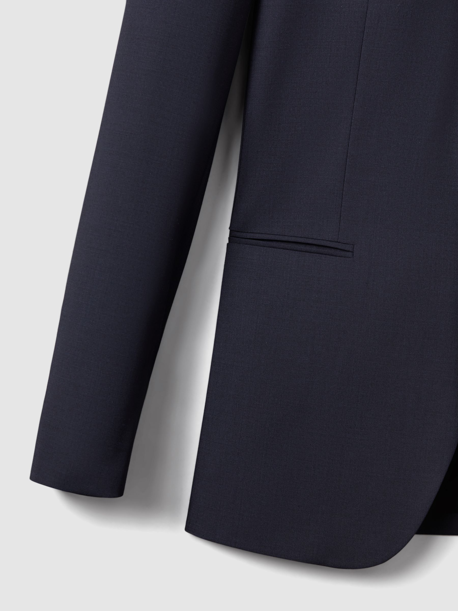 Slim-Fit Wool-Blend Single-Breasted Suit Blazer in Navy - Image 6 of 8
