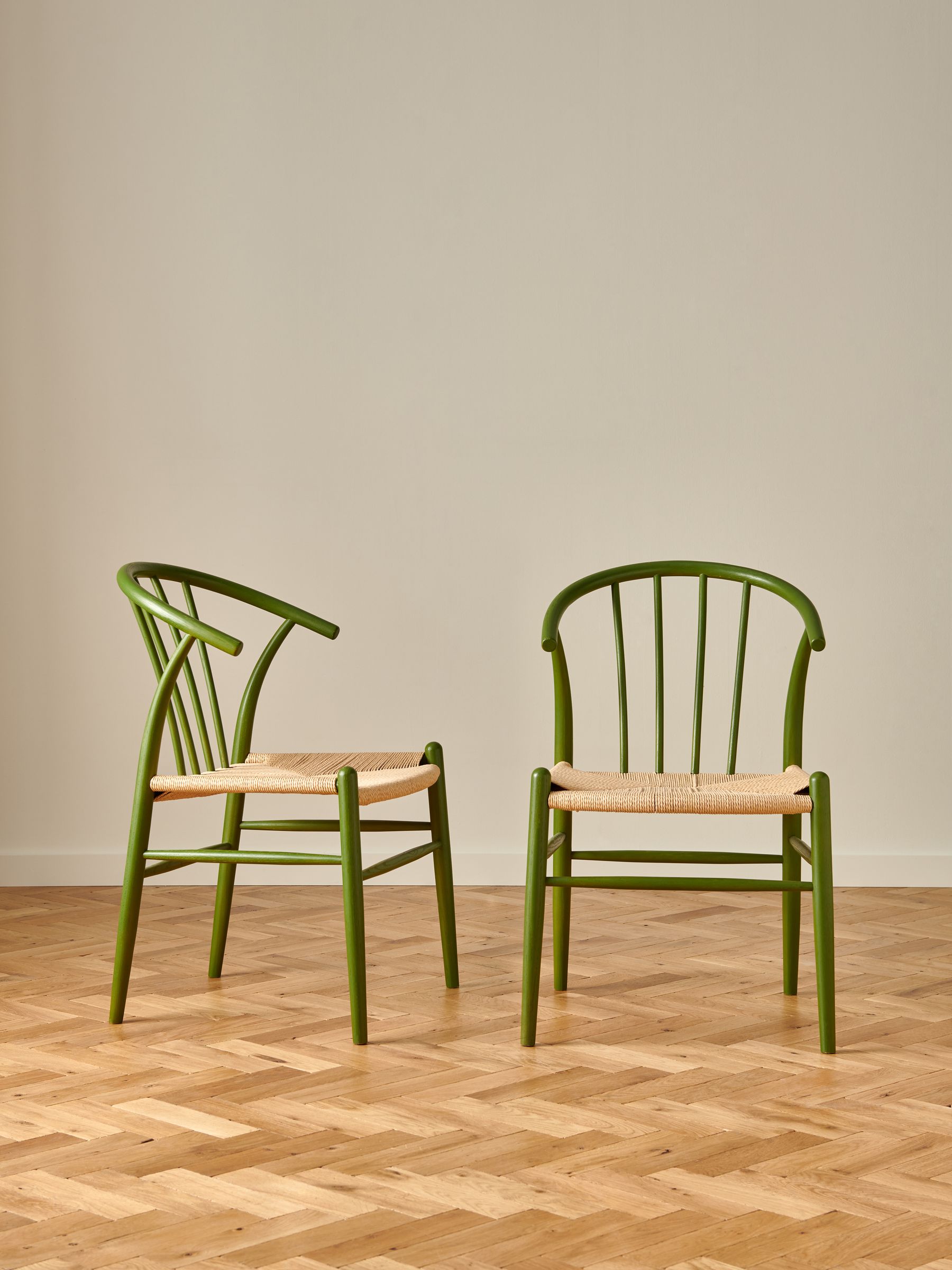 Jasper Conran London Set of 2 Green Bray Dining Chairs - Image 1 of 6