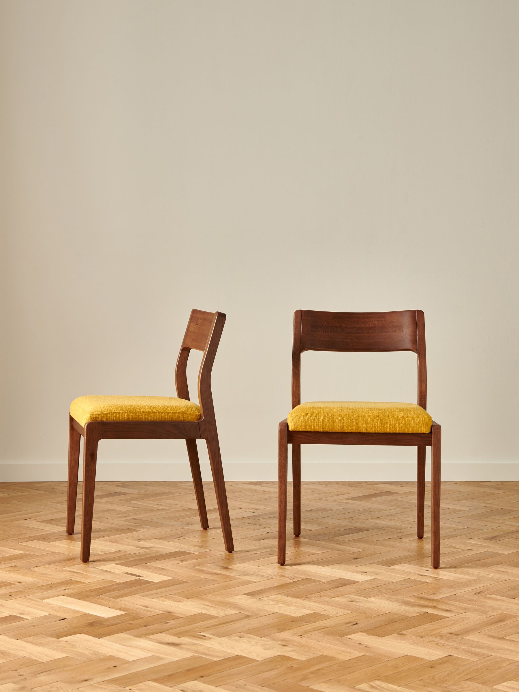 Jasper Conran London Set of 2 Ochre Yellow Belgrave Dining Chairs - Image 1 of 6