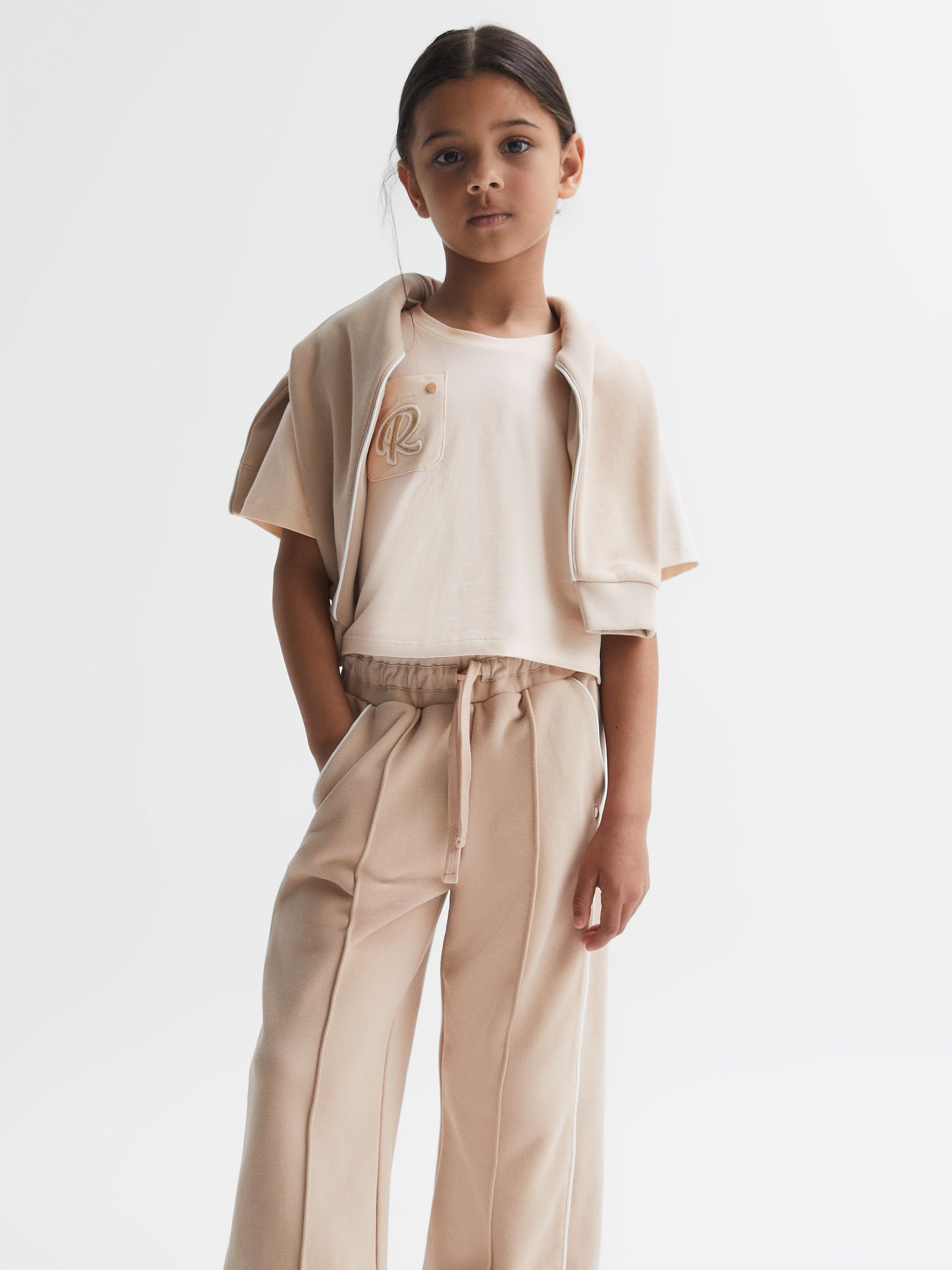 9-14 yrs Embroidered Crew Neck T-Shirt in Pink - Image 4 of 6