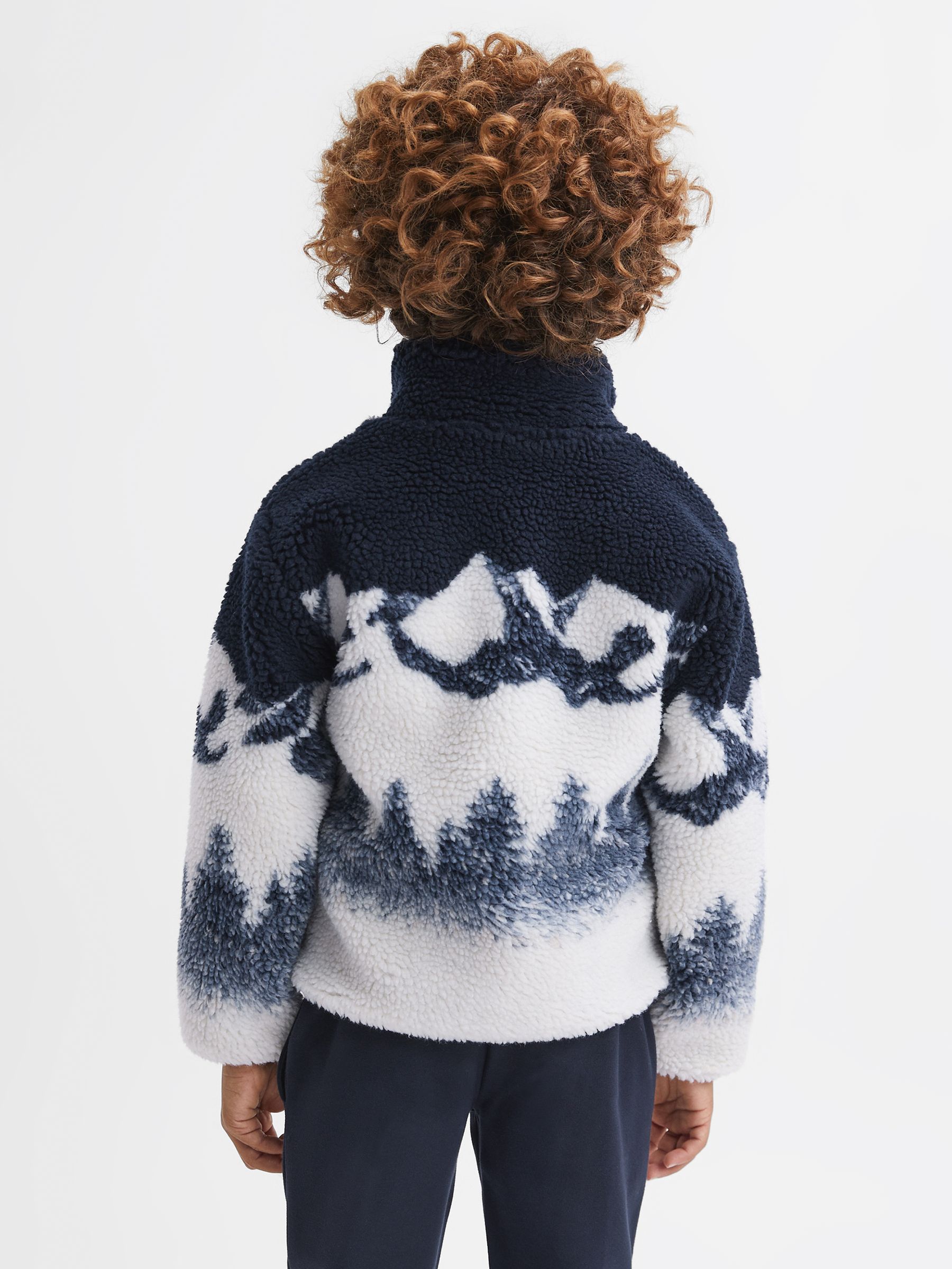 Junior Textured Zip-Through Jacket in Blue Multi - Image 5 of 6