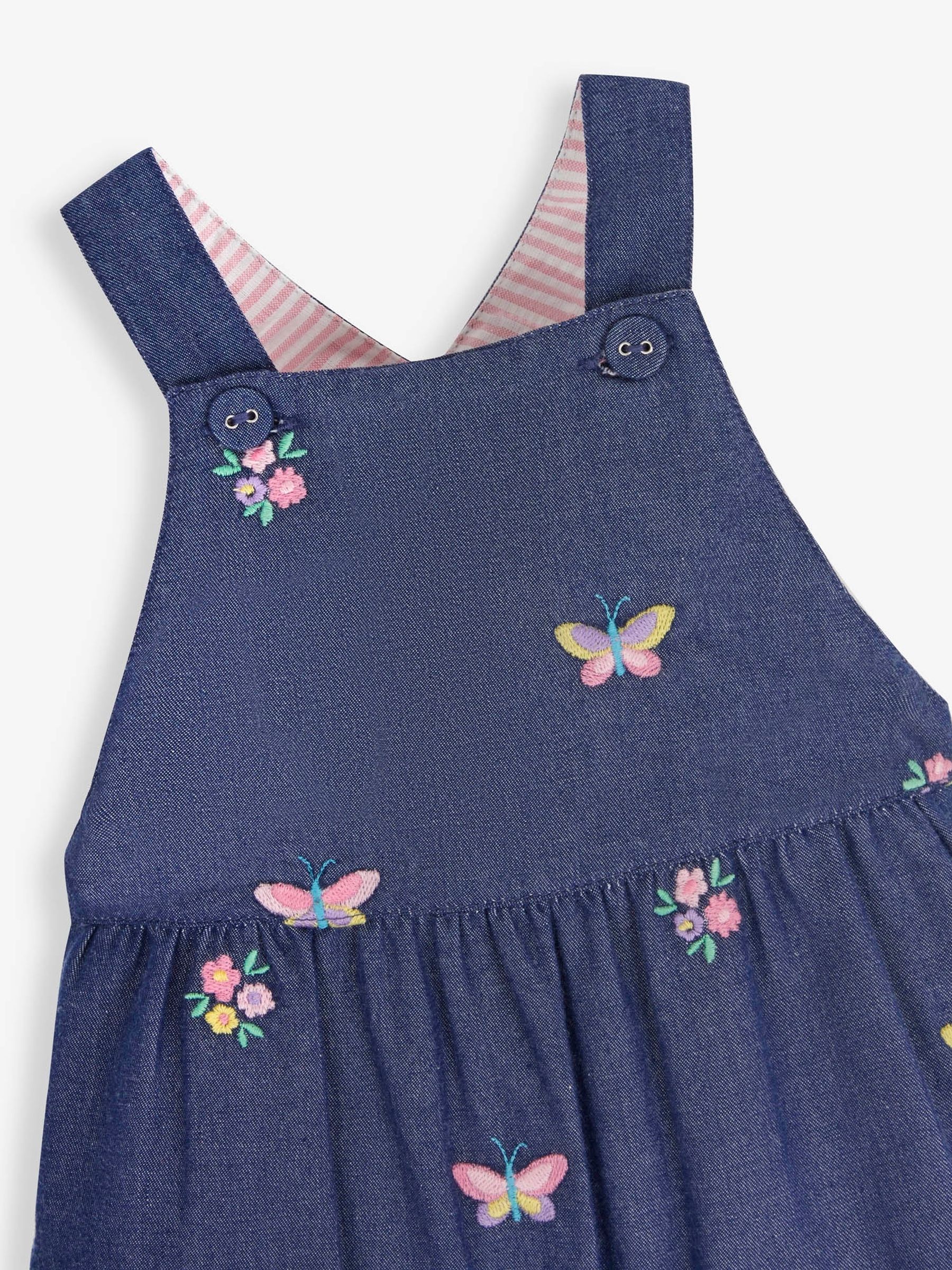 Chambray Blue Butterfly Embroidered Dungarees - Image 2 of 3