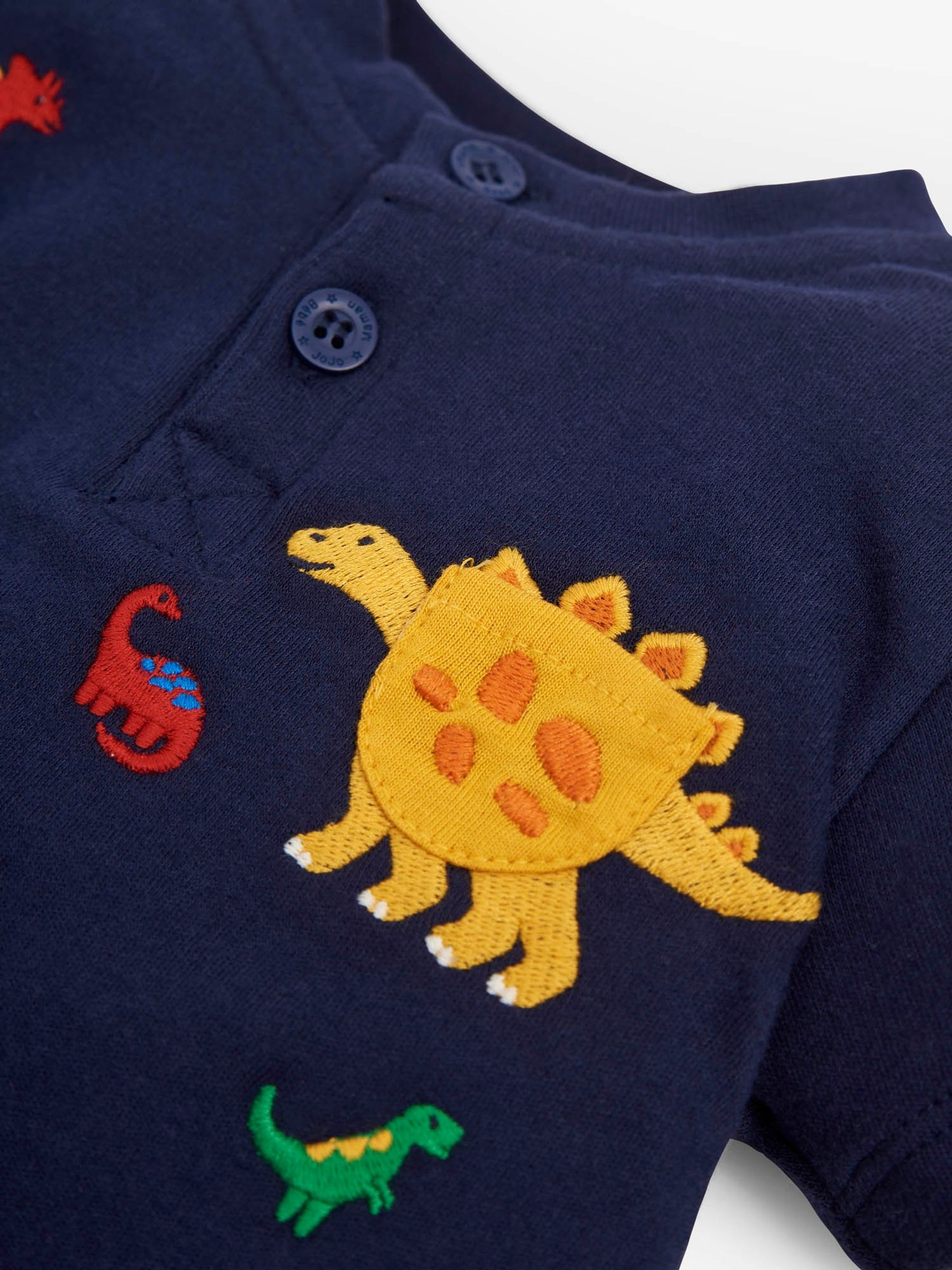 Navy Dinosaur Embroidered Baby Romper - Image 2 of 2