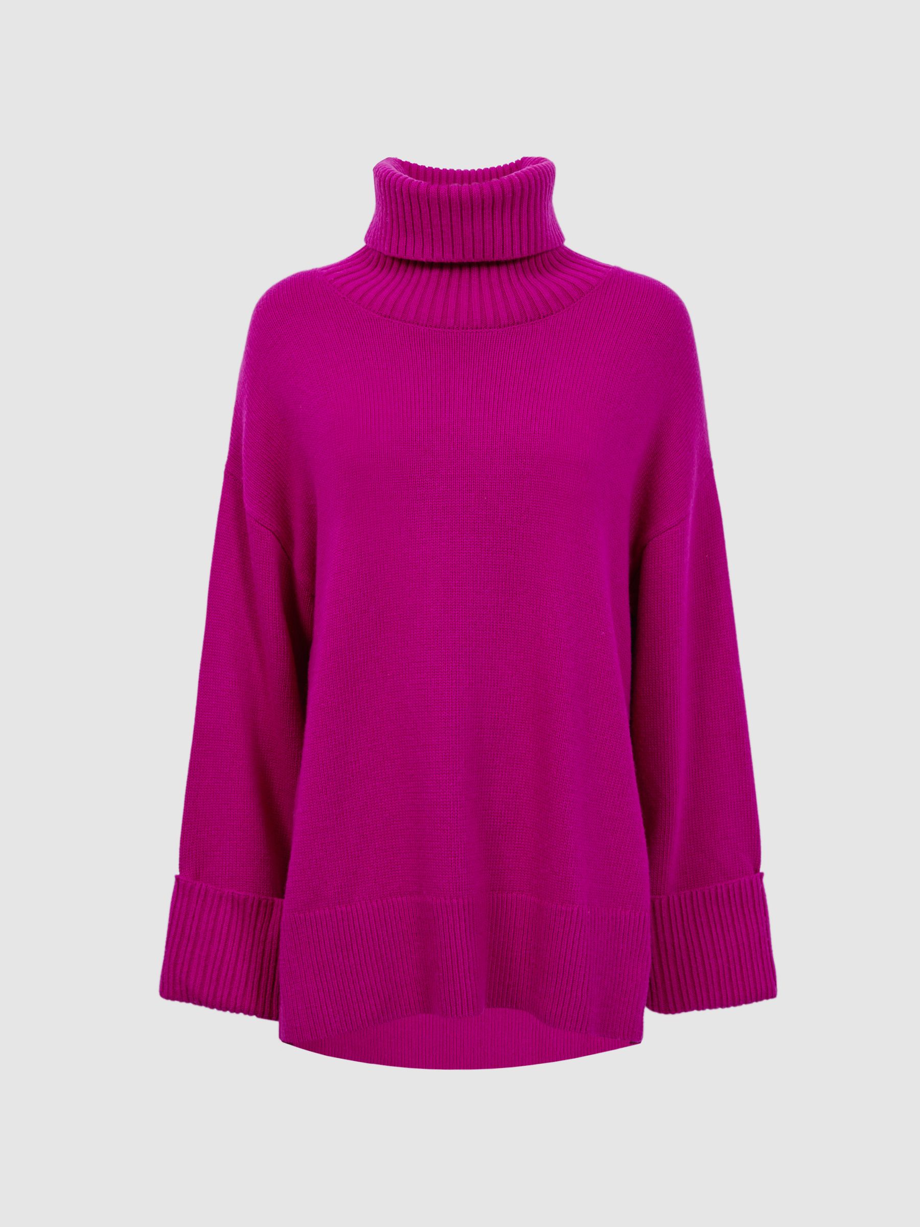 Florere Roll Neck Jumper in Bright Pink - Image 2 of 5