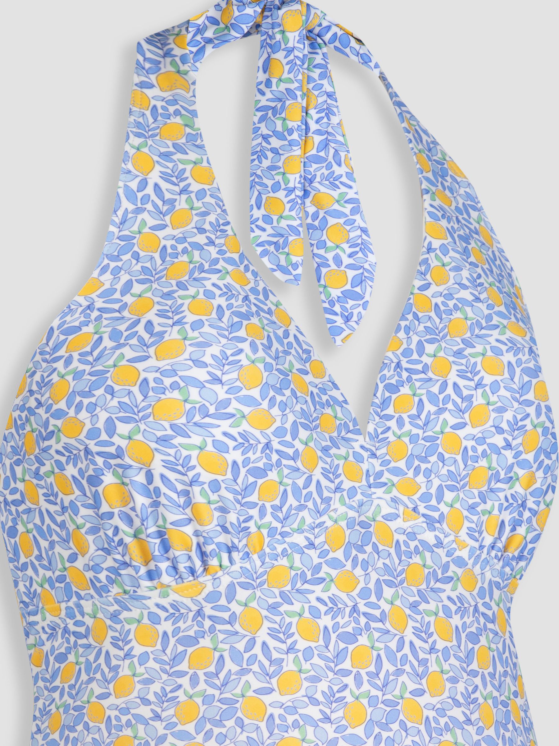 Blue Lemon Floral Print Maternity Halterneck Swimsuit - Image 3 of 4
