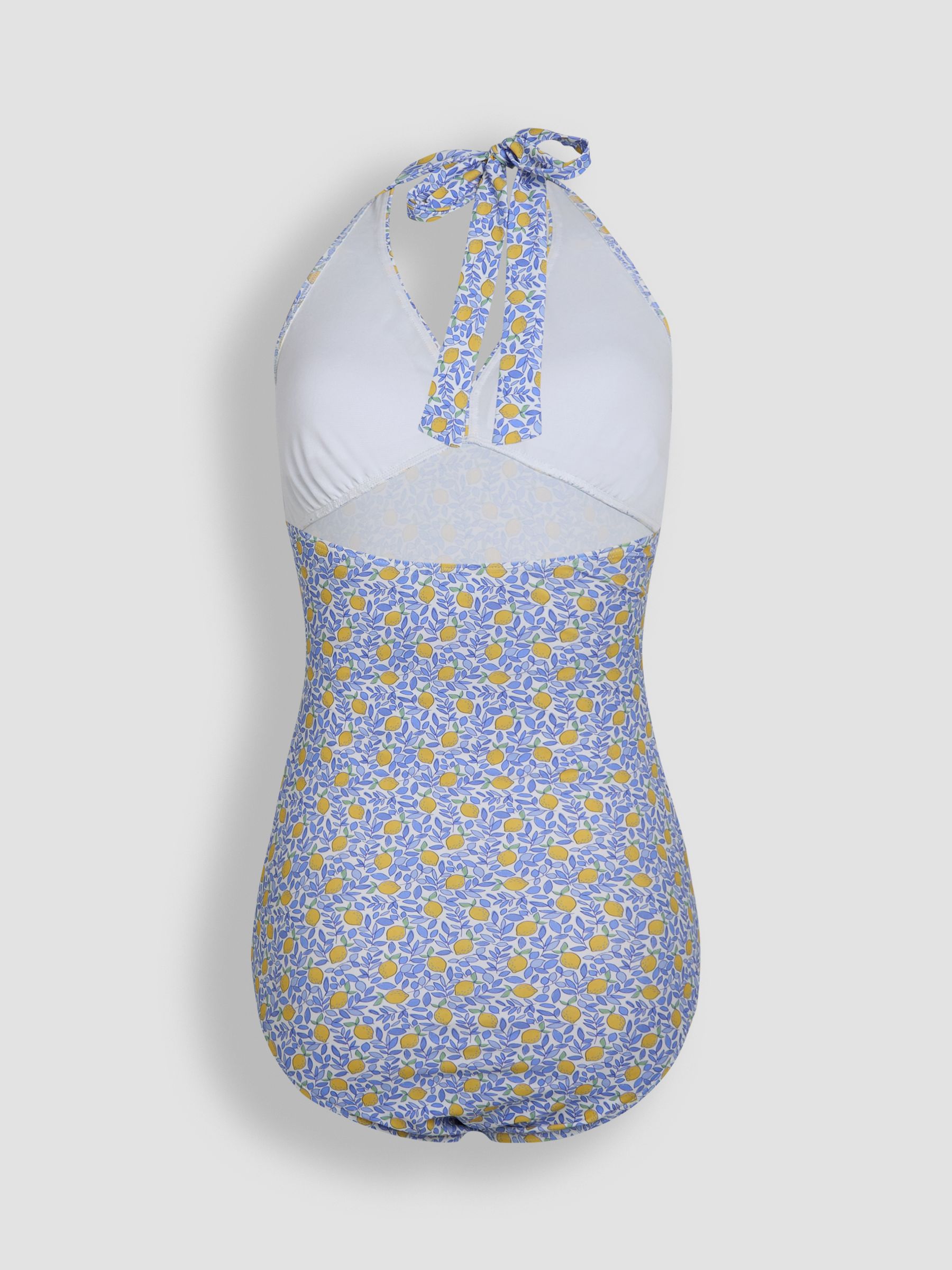 Blue Lemon Floral Print Maternity Halterneck Swimsuit - Image 4 of 4