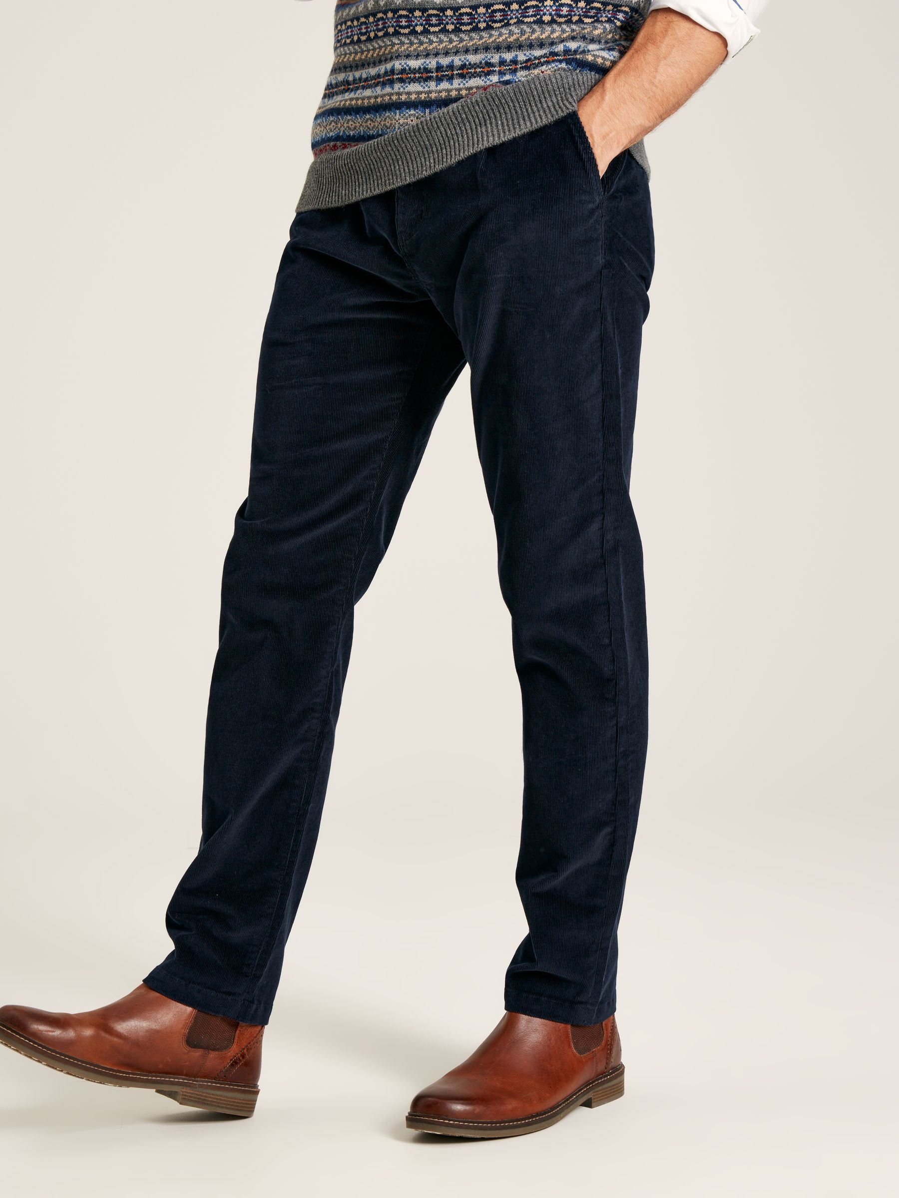 Cord Navy Blue Straight Leg Corduroy Trousers - Image 1 of 6