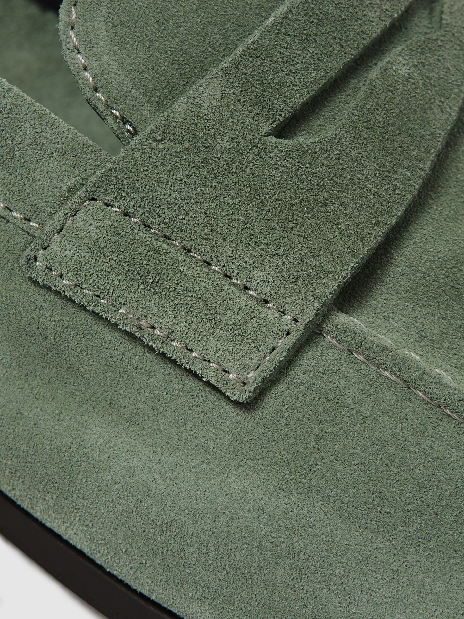 Suede Slip On Loafers in Dusty Mint - Image 5 of 5