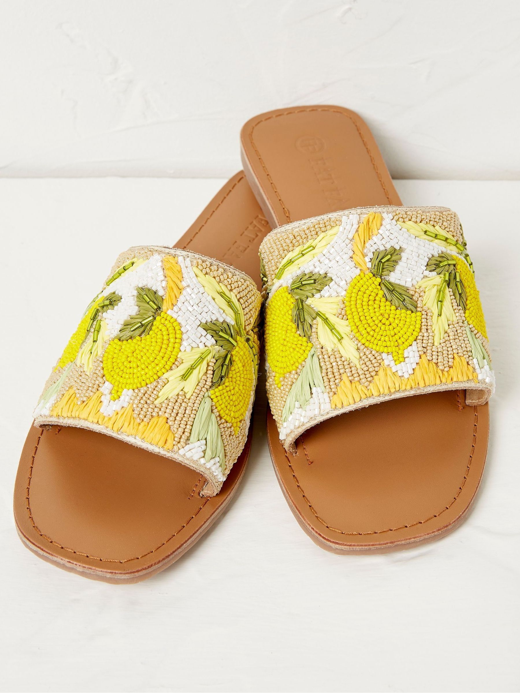White Sorrento Beaded Sliders - Image 5 of 5