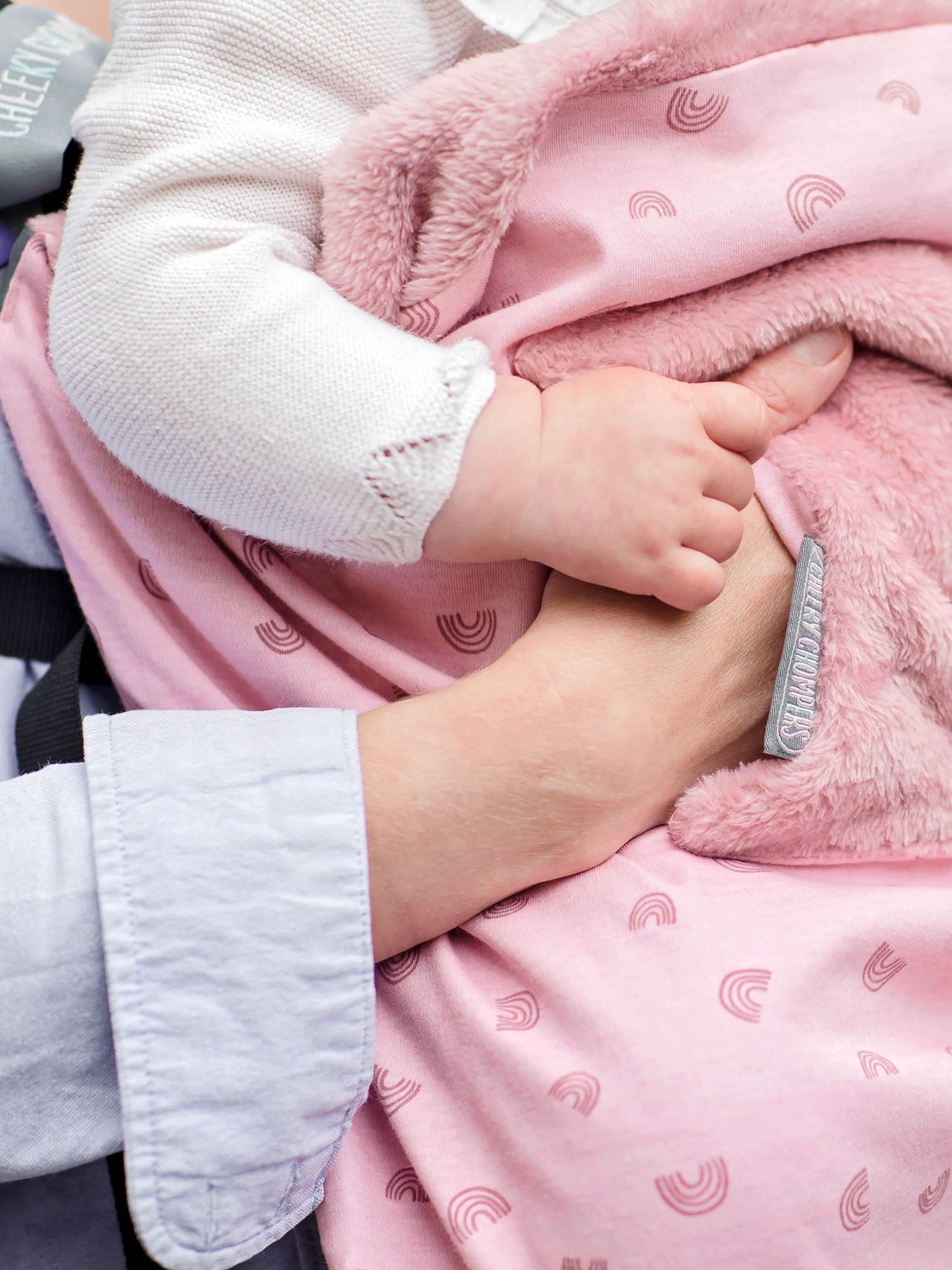 Cheeky Chompers Rainbow Rose Baby Travel Blanket - Image 4 of 7