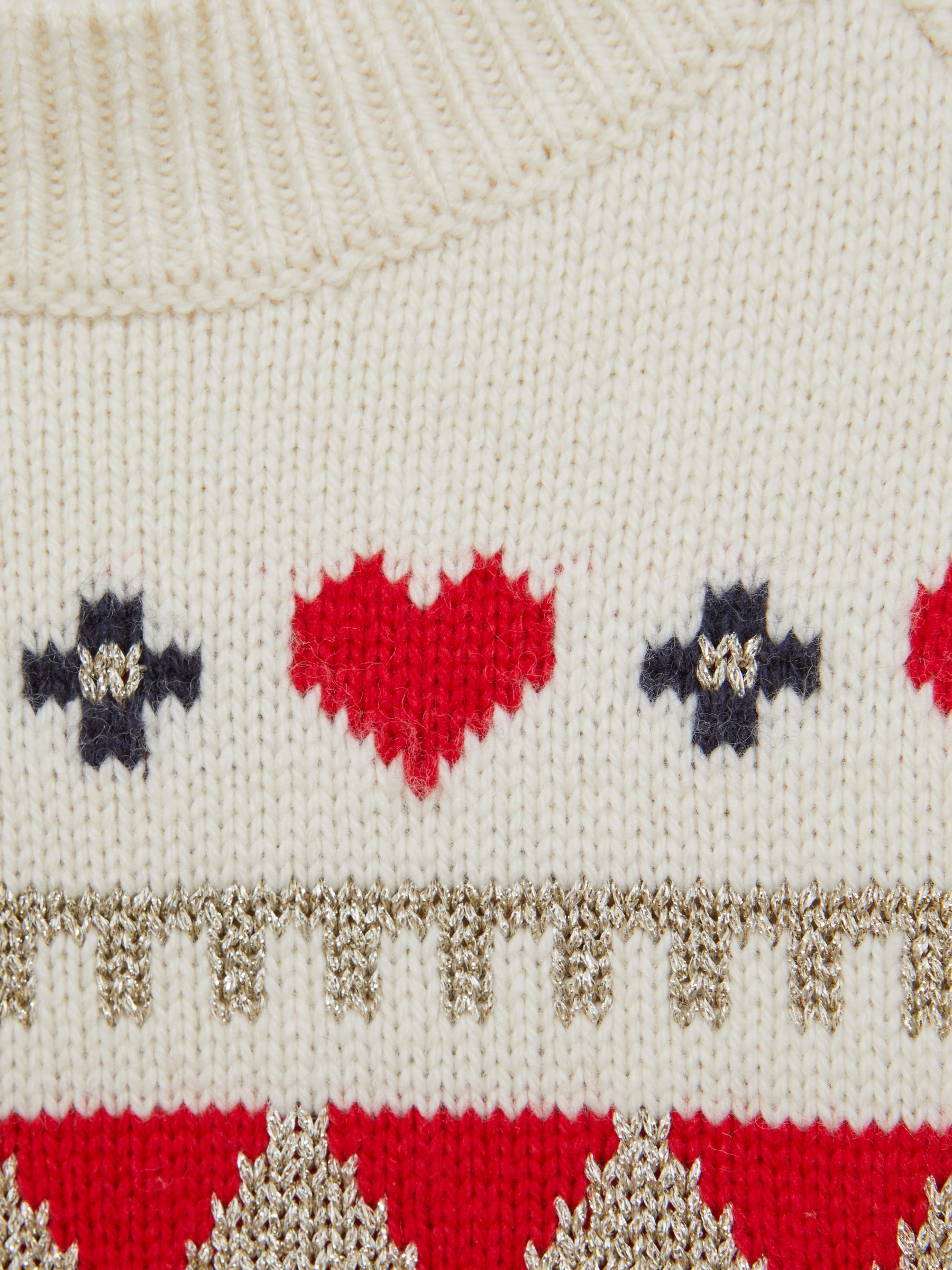 9-14 yrs Relaxed Wool-Cotton Argyle Jumper in Ivory - Image 6 of 6