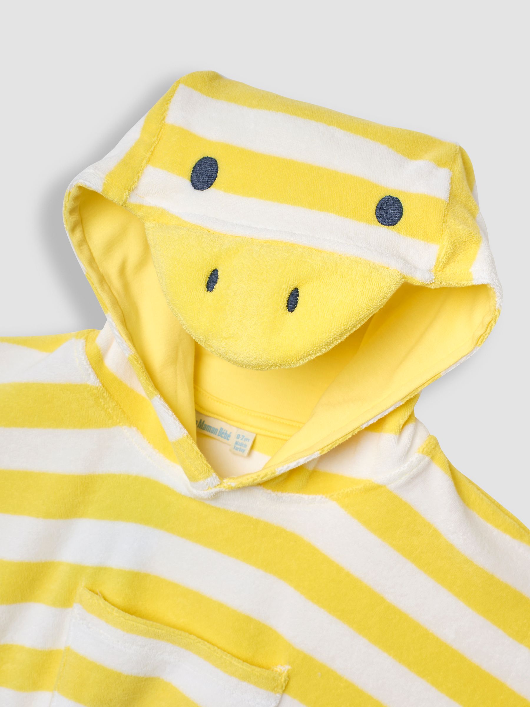 Duck Towelling Hooded Robe in Yellow - Image 3 of 3