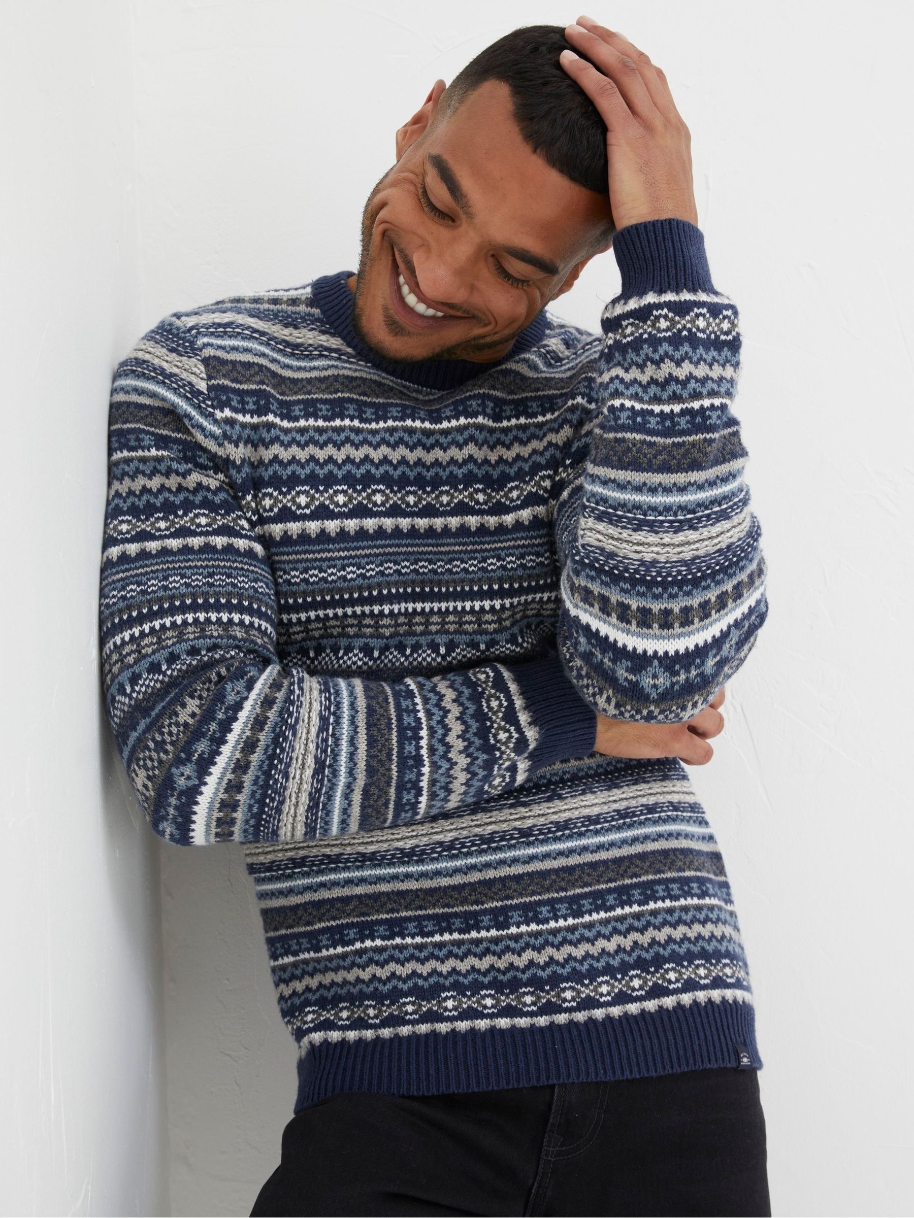 Blue Fairisle Crew Jumper - Image 1 of 2