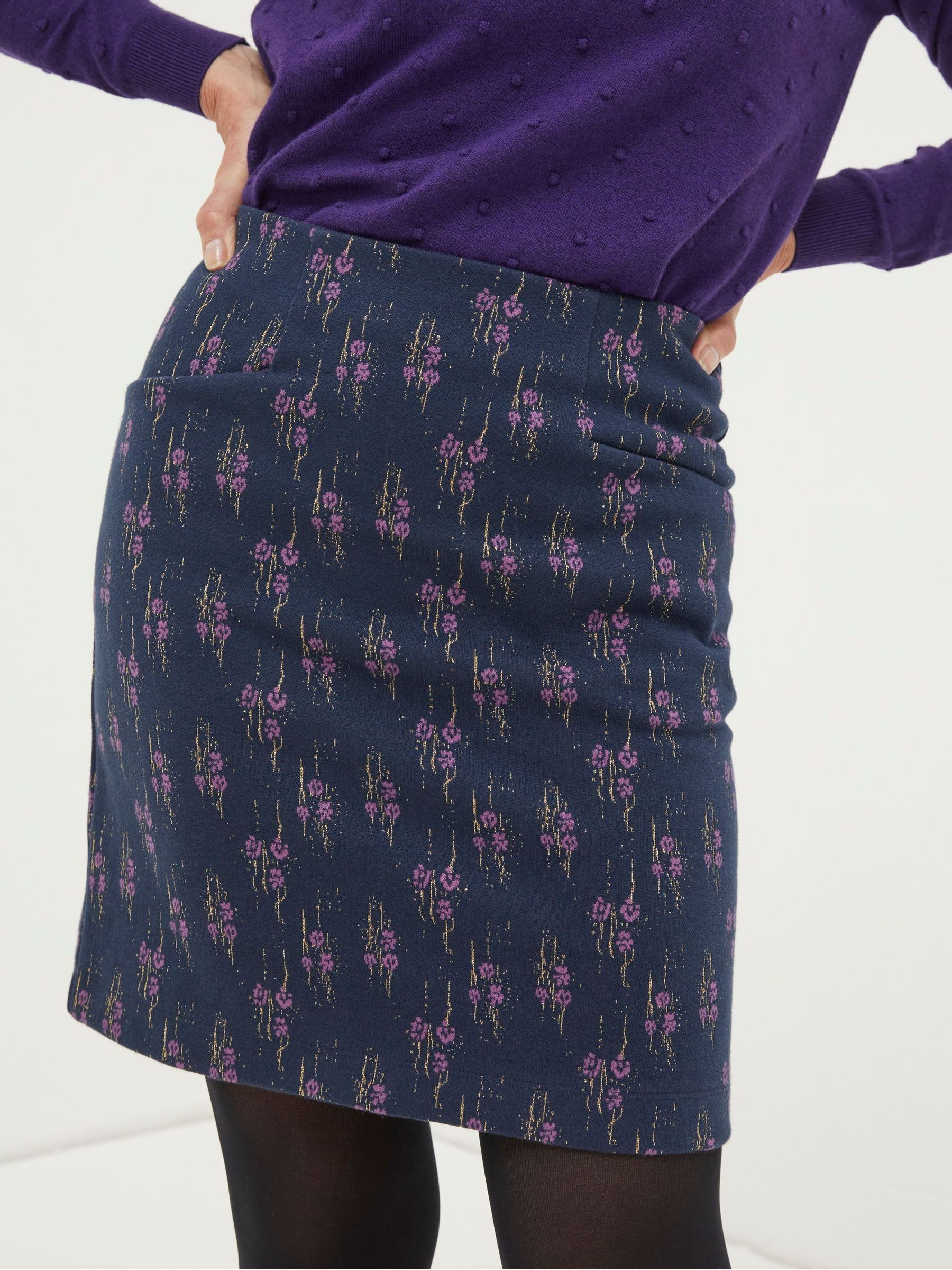 Blue Jennie Ink Ditsy Jersey Skirt - Image 1 of 5