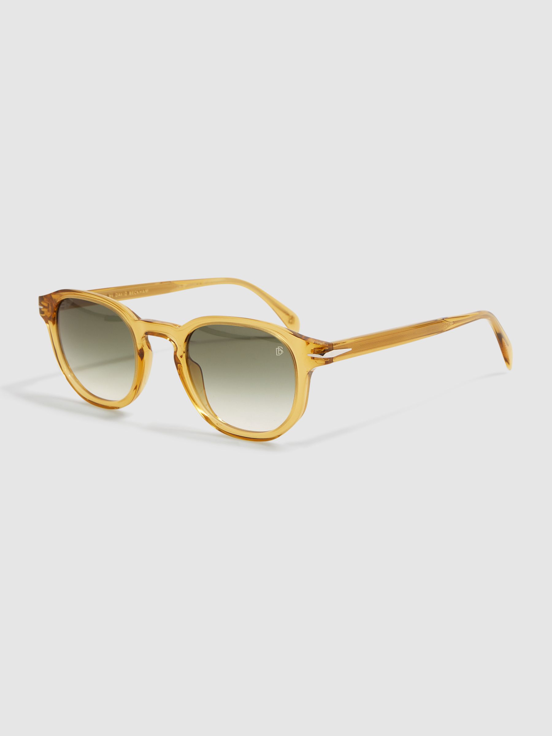 Eyewear by David Beckham Round Sunglasses in Yellow - Image 4 of 5