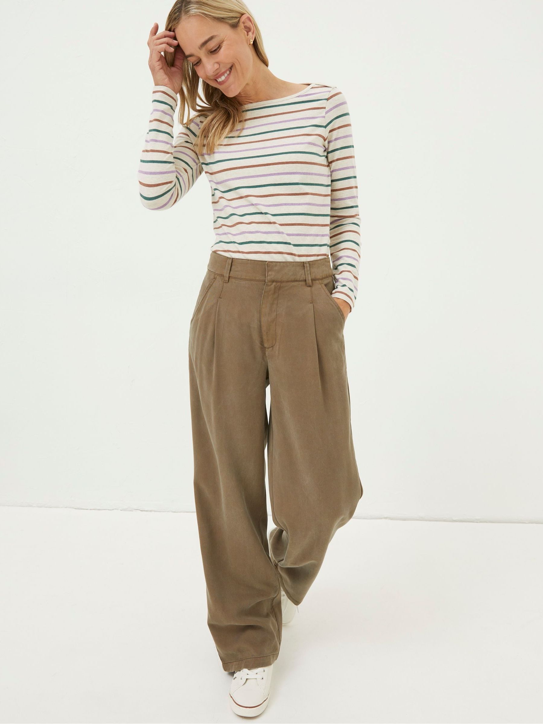 Blake Green Wide Leg Drape Trousers - Image 2 of 6