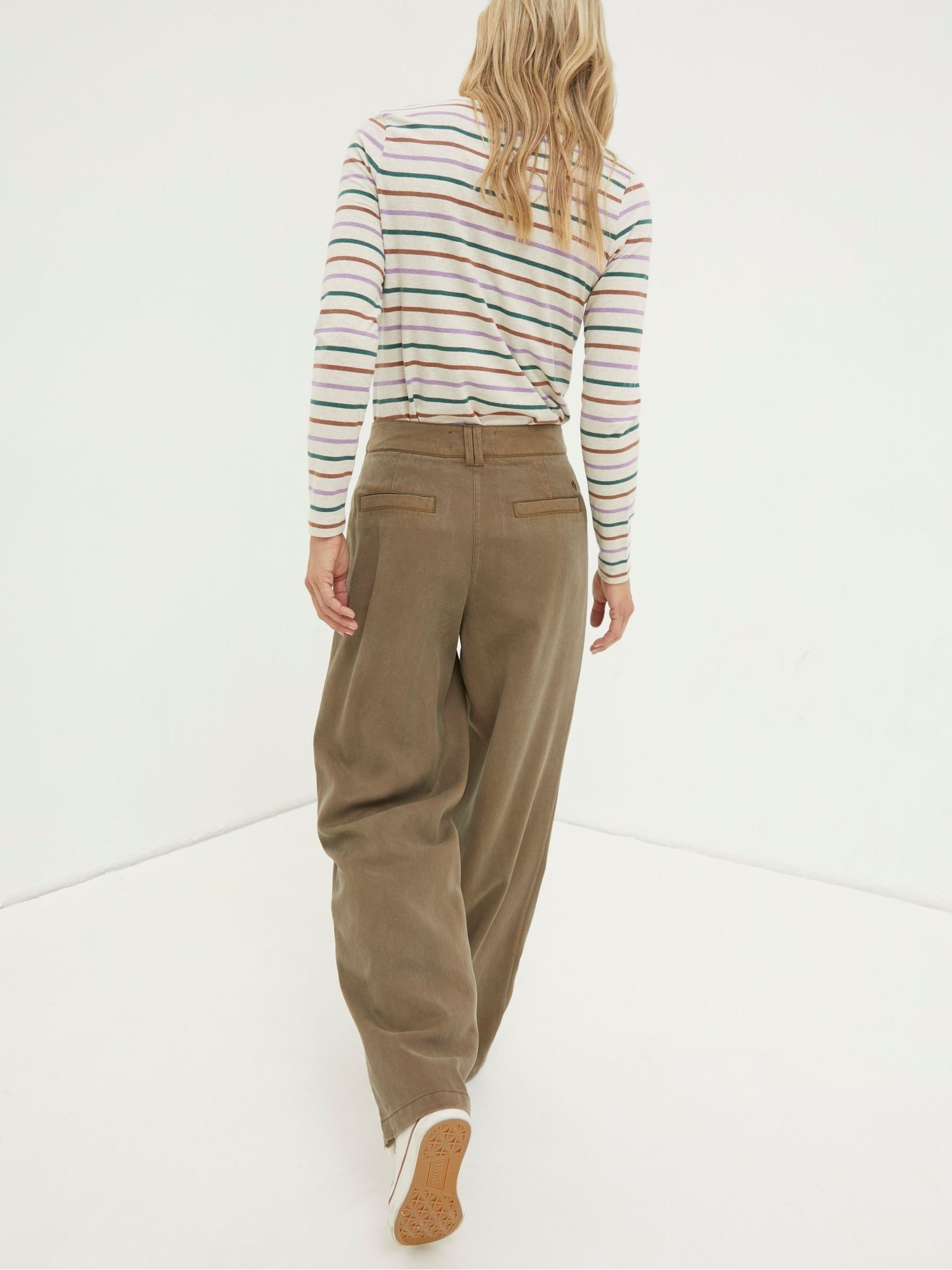 Blake Green Wide Leg Drape Trousers - Image 3 of 6